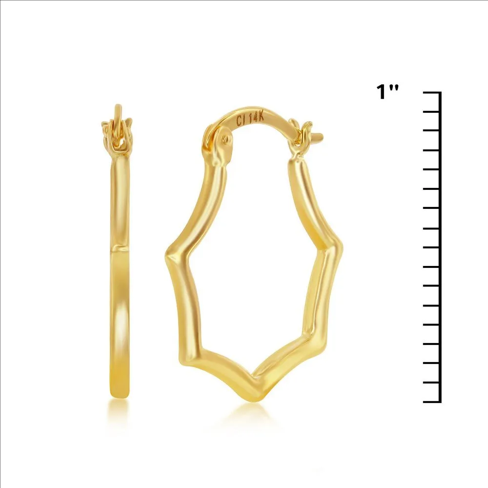 14K Y Gold Geometric Hoop Earrings