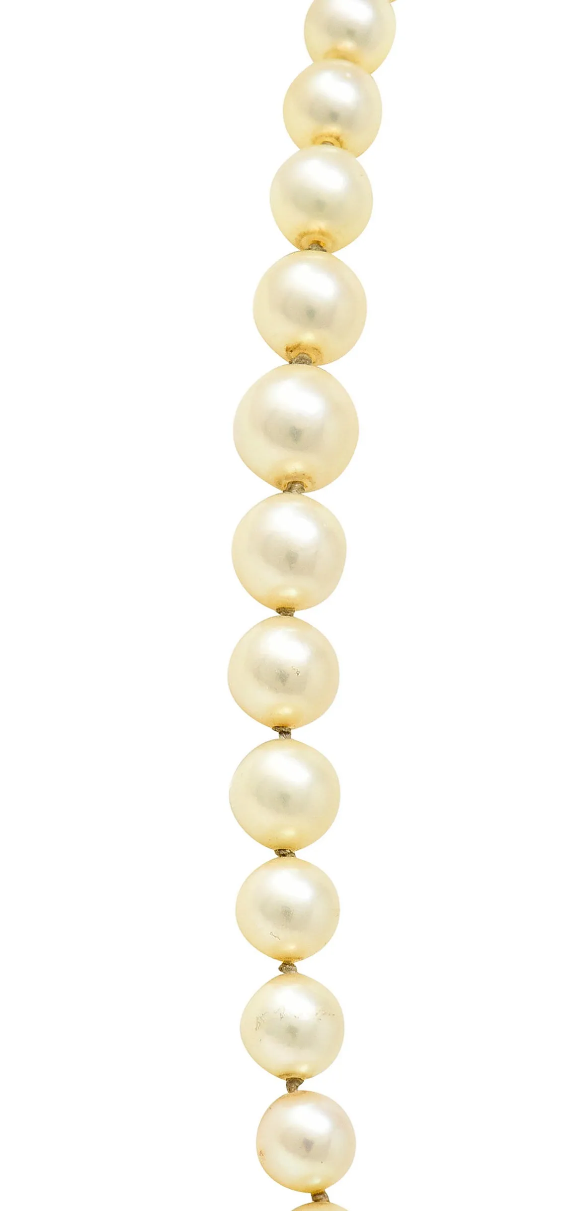 1930's Art Deco 0.50 CTW Diamond Pearl Platinum Strand Necklace