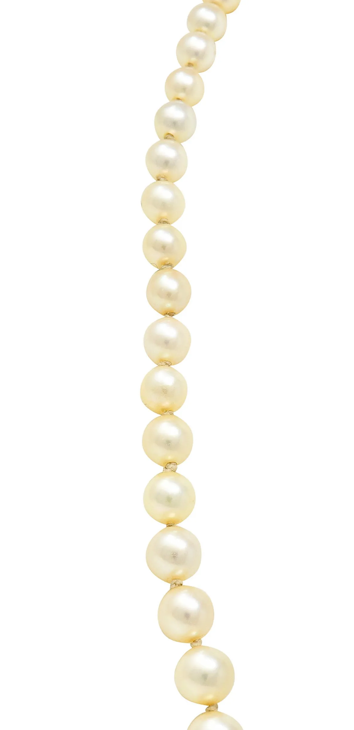1930's Art Deco 0.50 CTW Diamond Pearl Platinum Strand Necklace