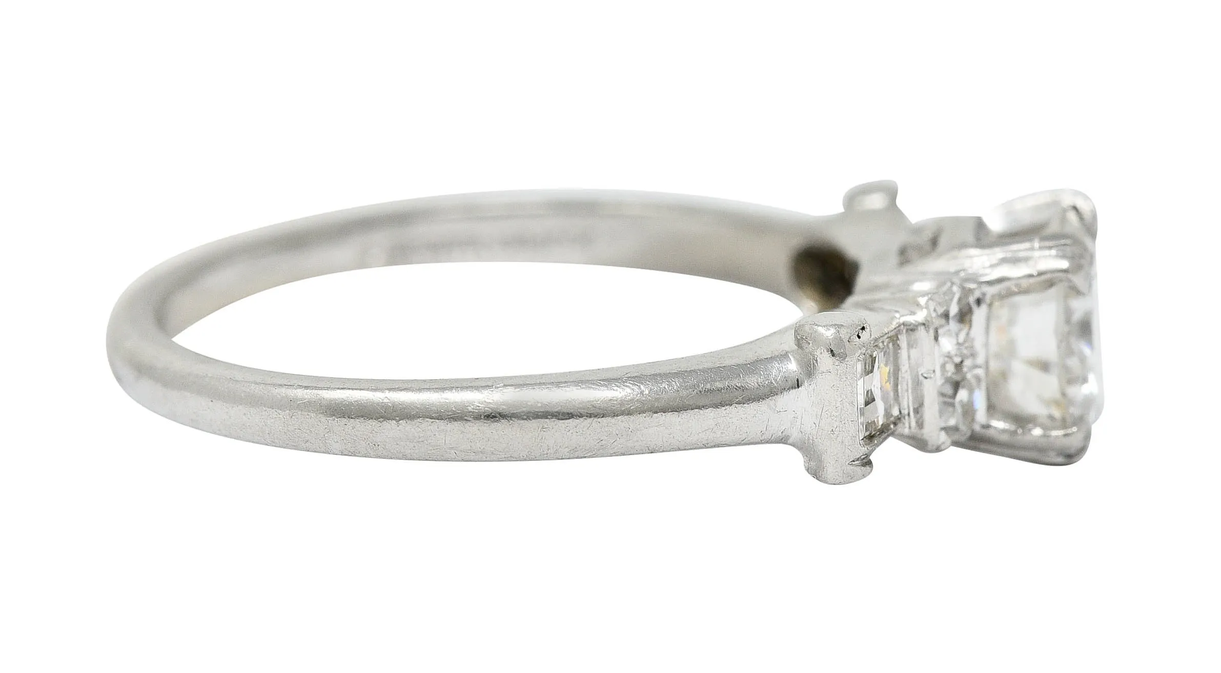 1940's C.D. Peacock 0.95 CTW Diamond Platinum Engagement Ring GIA