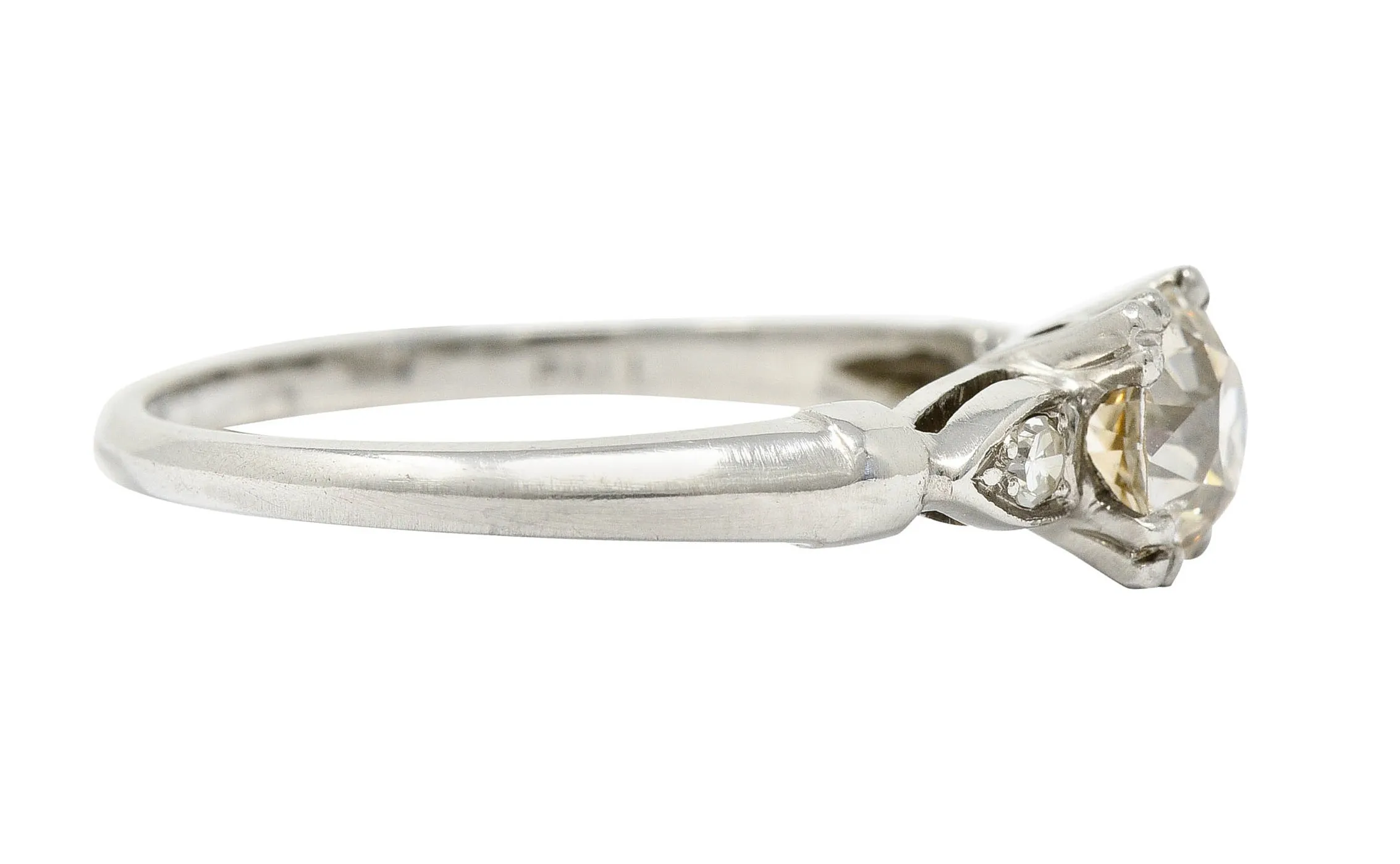 1940's Retro 1.10 CTW Diamond Palladium Engagement Ring