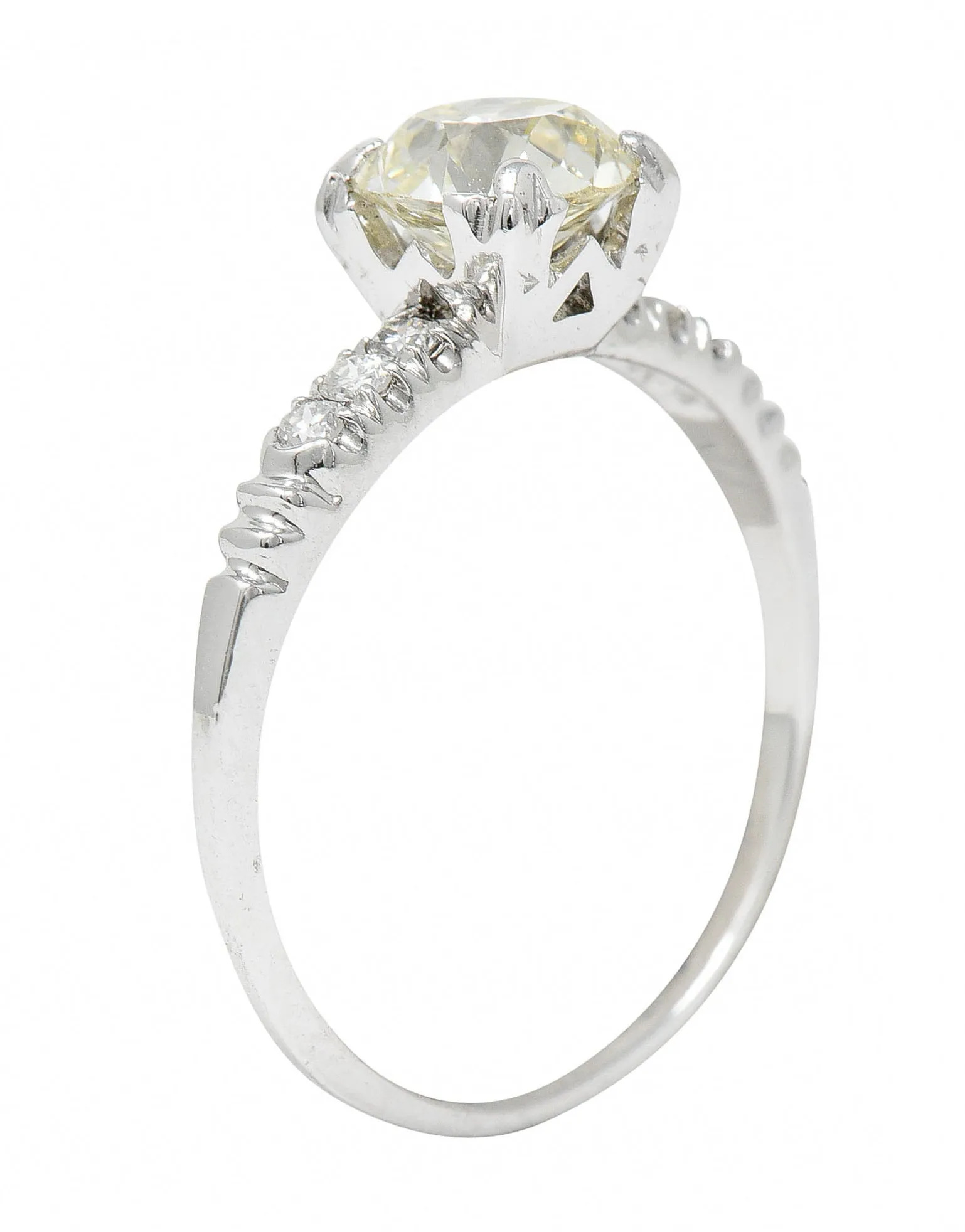1950's Maurice Tishman 1.28 CTW Diamond Platinum Engagement Ring