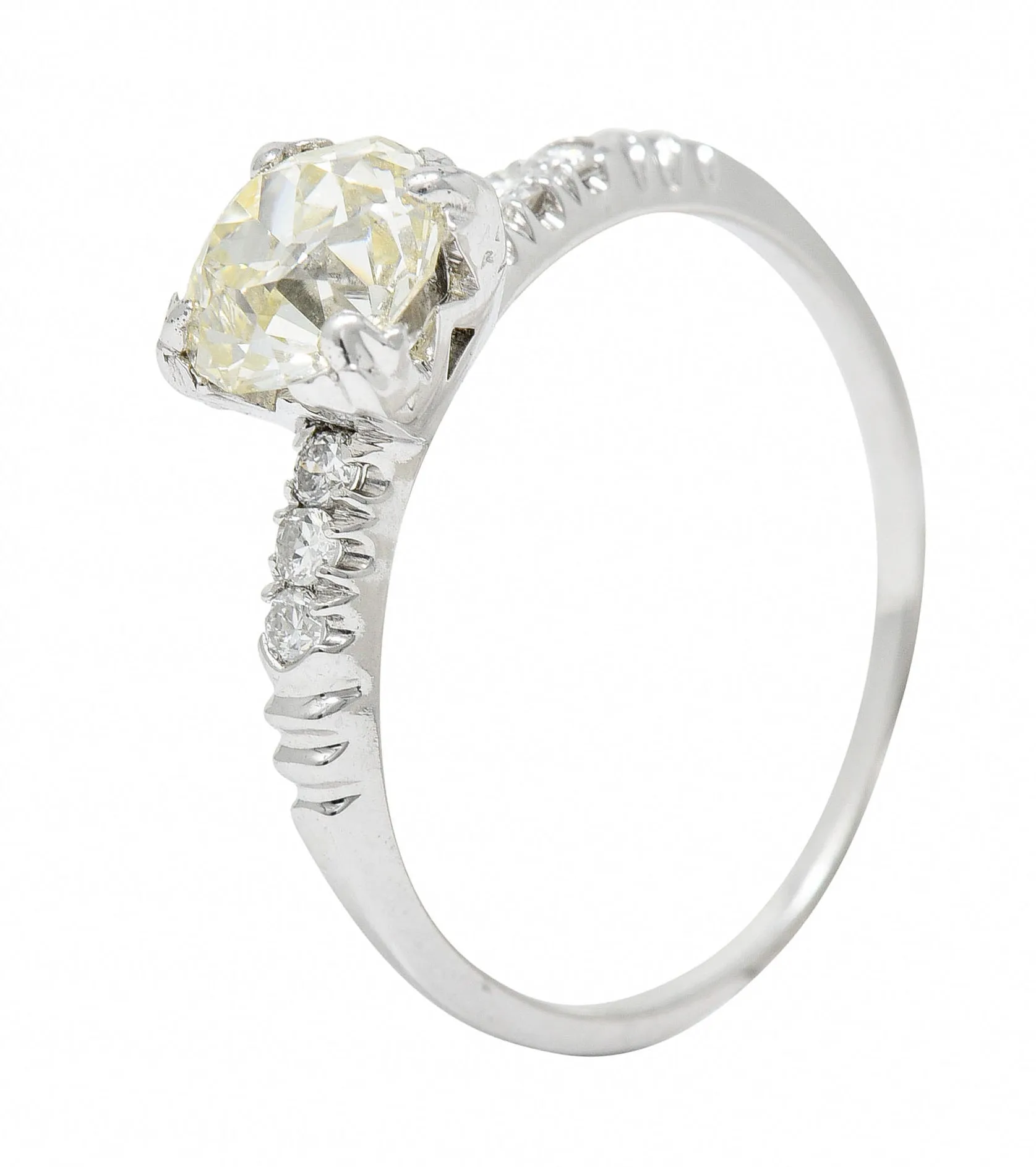 1950's Maurice Tishman 1.28 CTW Diamond Platinum Engagement Ring