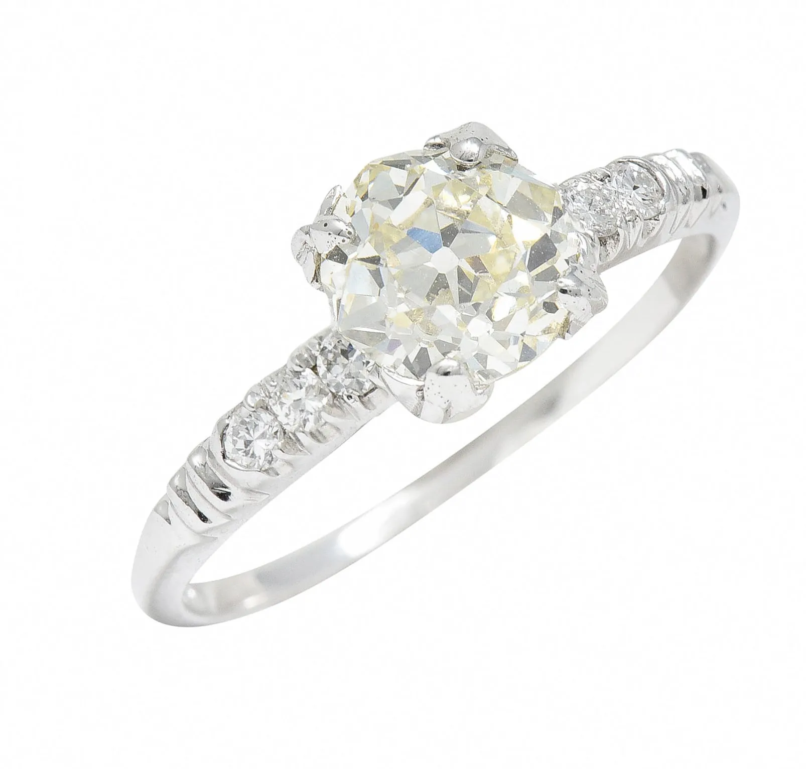 1950's Maurice Tishman 1.28 CTW Diamond Platinum Engagement Ring