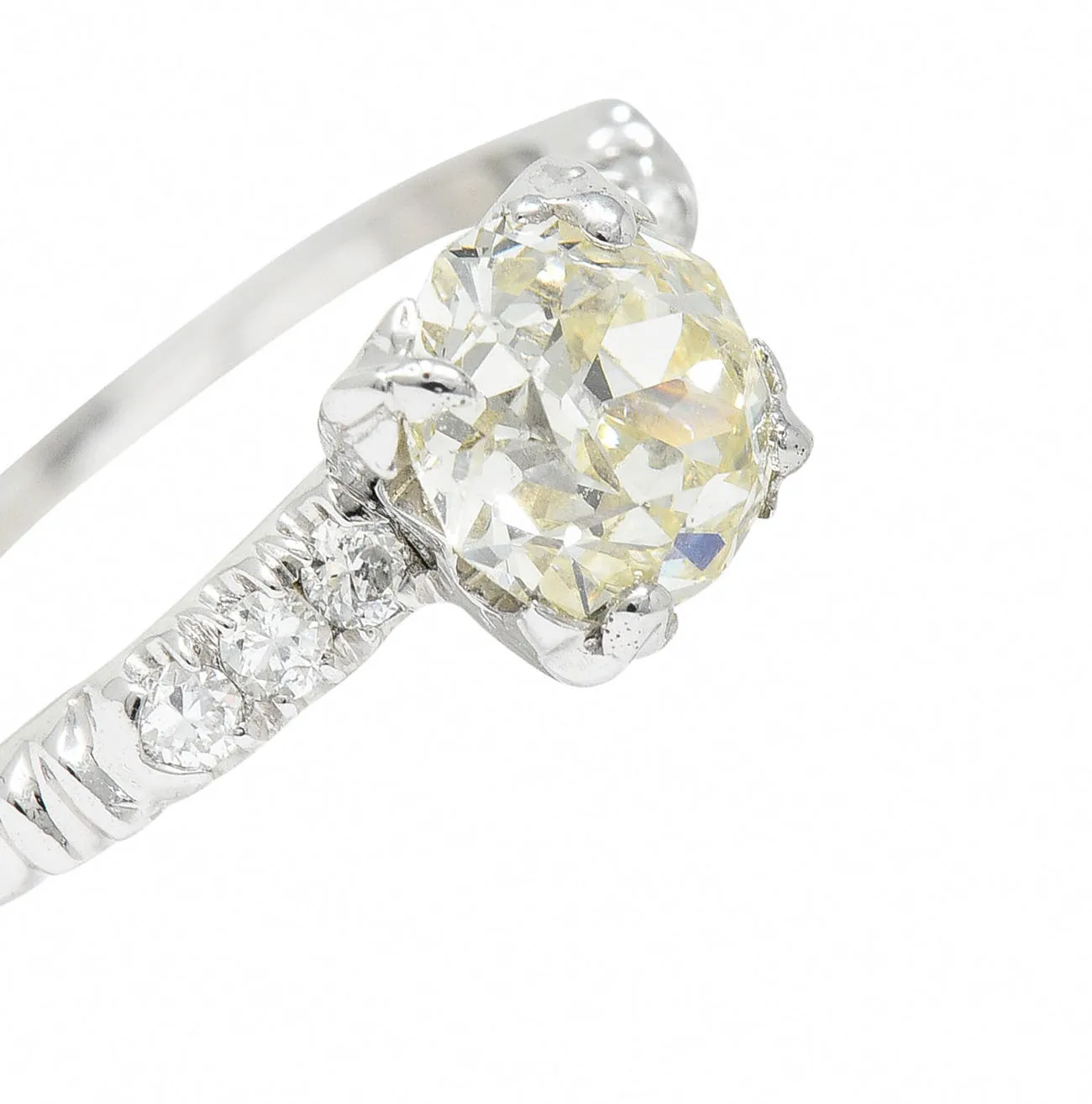 1950's Maurice Tishman 1.28 CTW Diamond Platinum Engagement Ring
