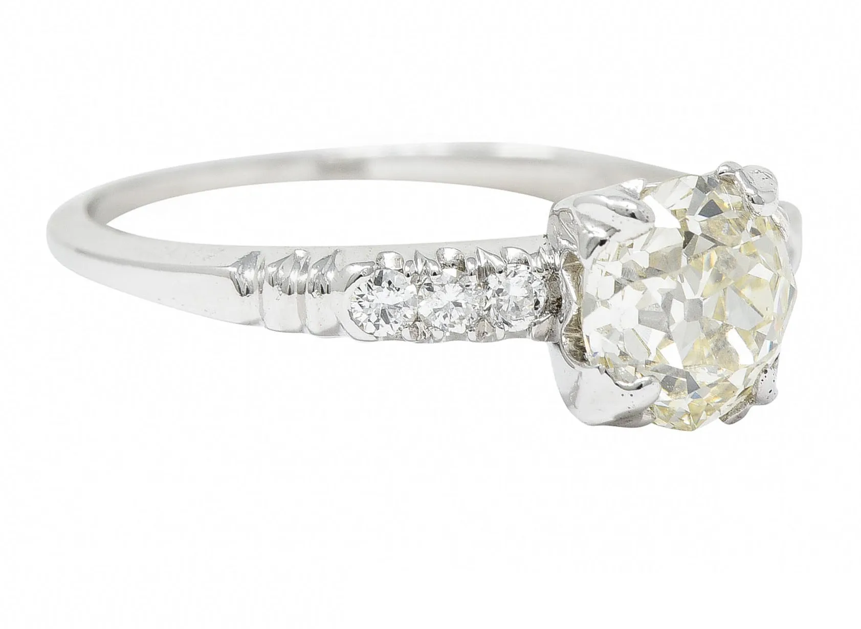 1950's Maurice Tishman 1.28 CTW Diamond Platinum Engagement Ring