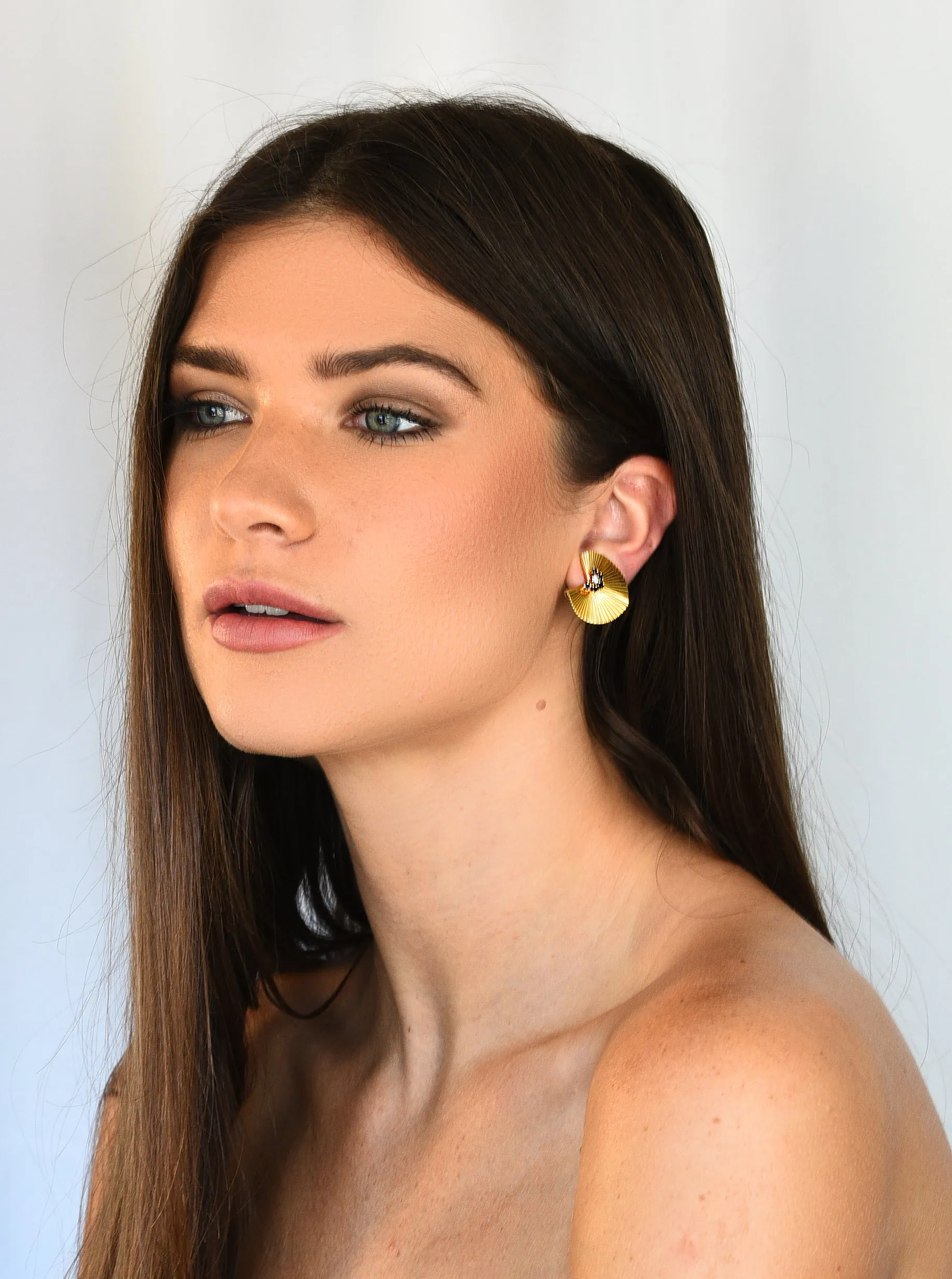 1950's McTeigue Diamond Sapphire 18 Karat Two-Tone Gold Vintage Ear-Clip Earrings
