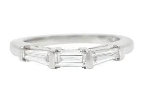 1950's Mid-Century 0.50 CTW Baguette Diamond Platinum Band Ring