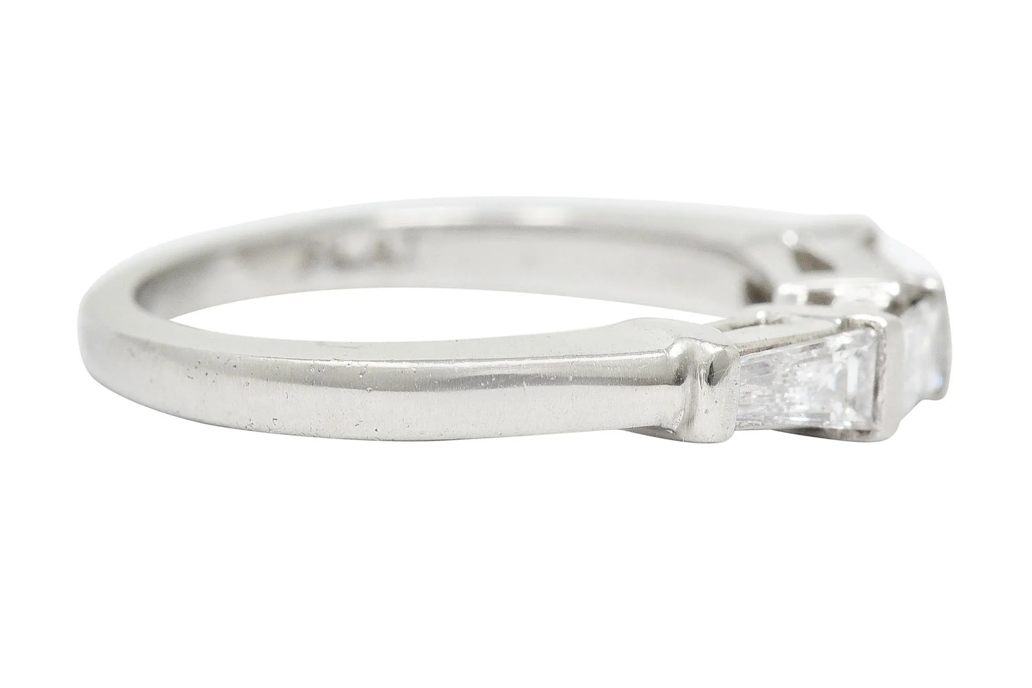 1950's Mid-Century 0.50 CTW Baguette Diamond Platinum Band Ring