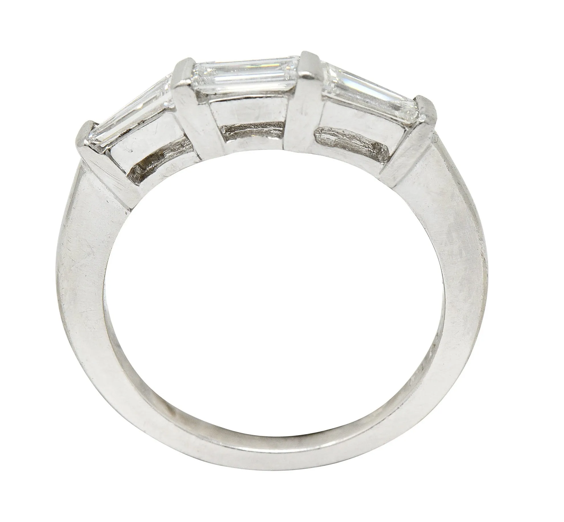 1950's Mid-Century 0.50 CTW Baguette Diamond Platinum Band Ring