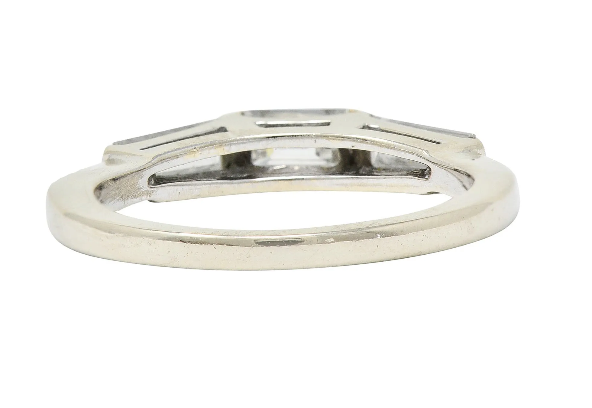 1950's Mid-Century 0.75 CTW Baguette Diamond 14 Karat White Gold Band Ring
