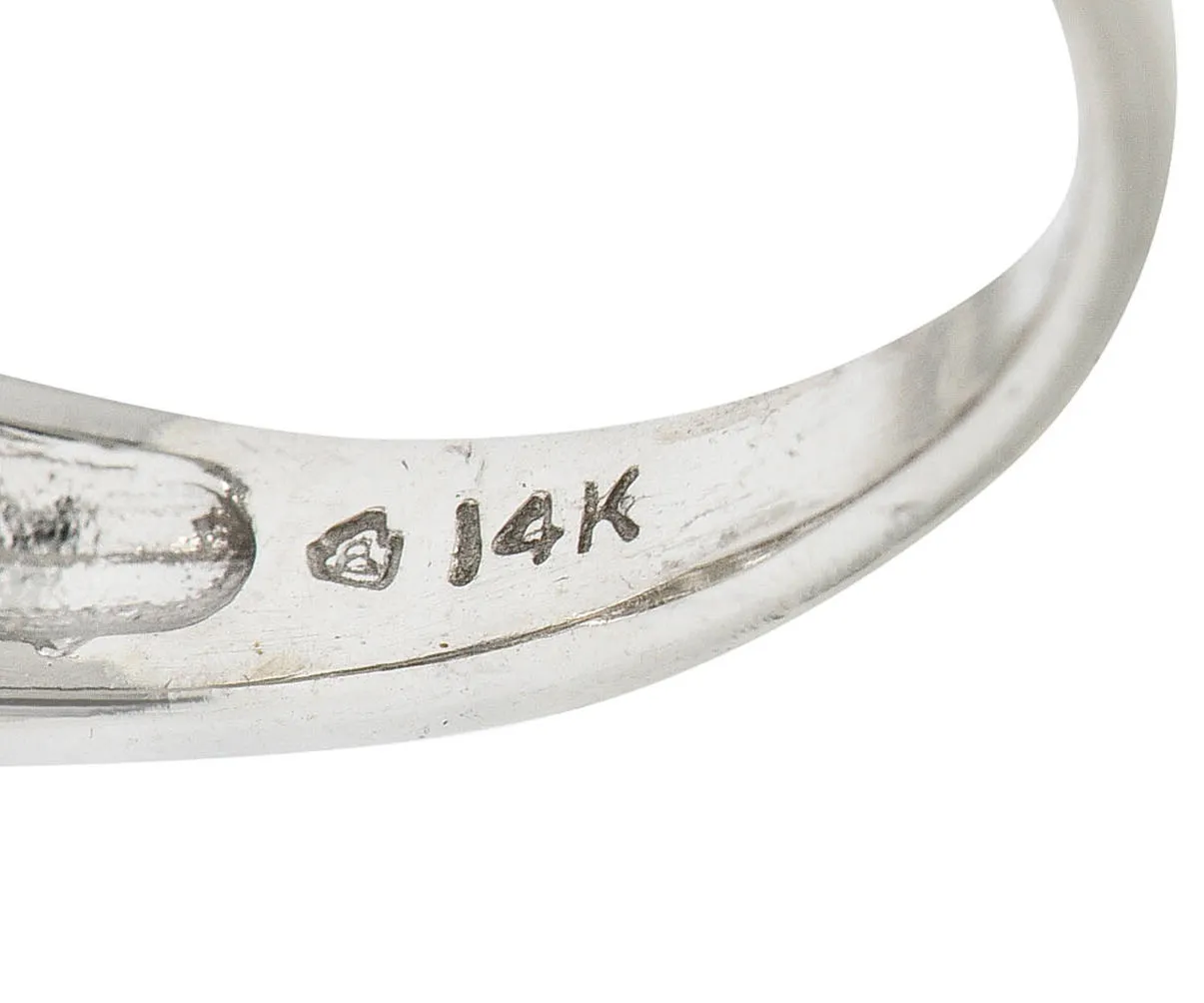 1950's Mid-Century 0.95 CTW Diamond 14 Karat White Gold Band Ring