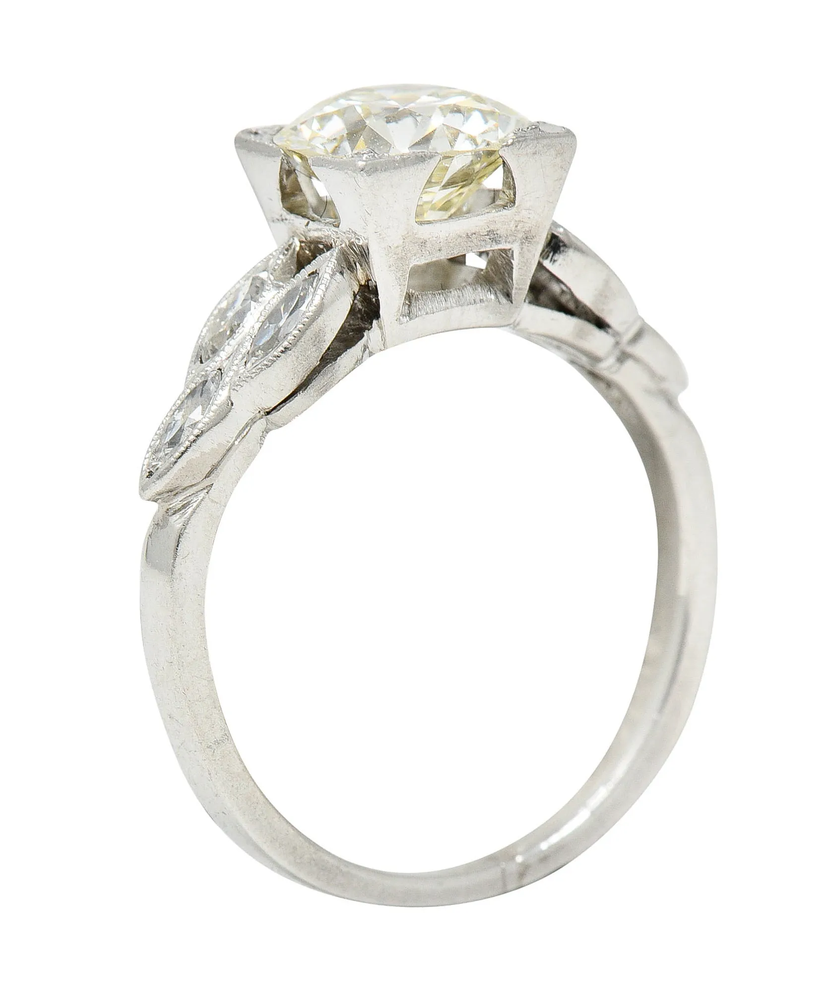 1950's Mid-Century 1.60 CTW Diamond Platinum Engagement Ring