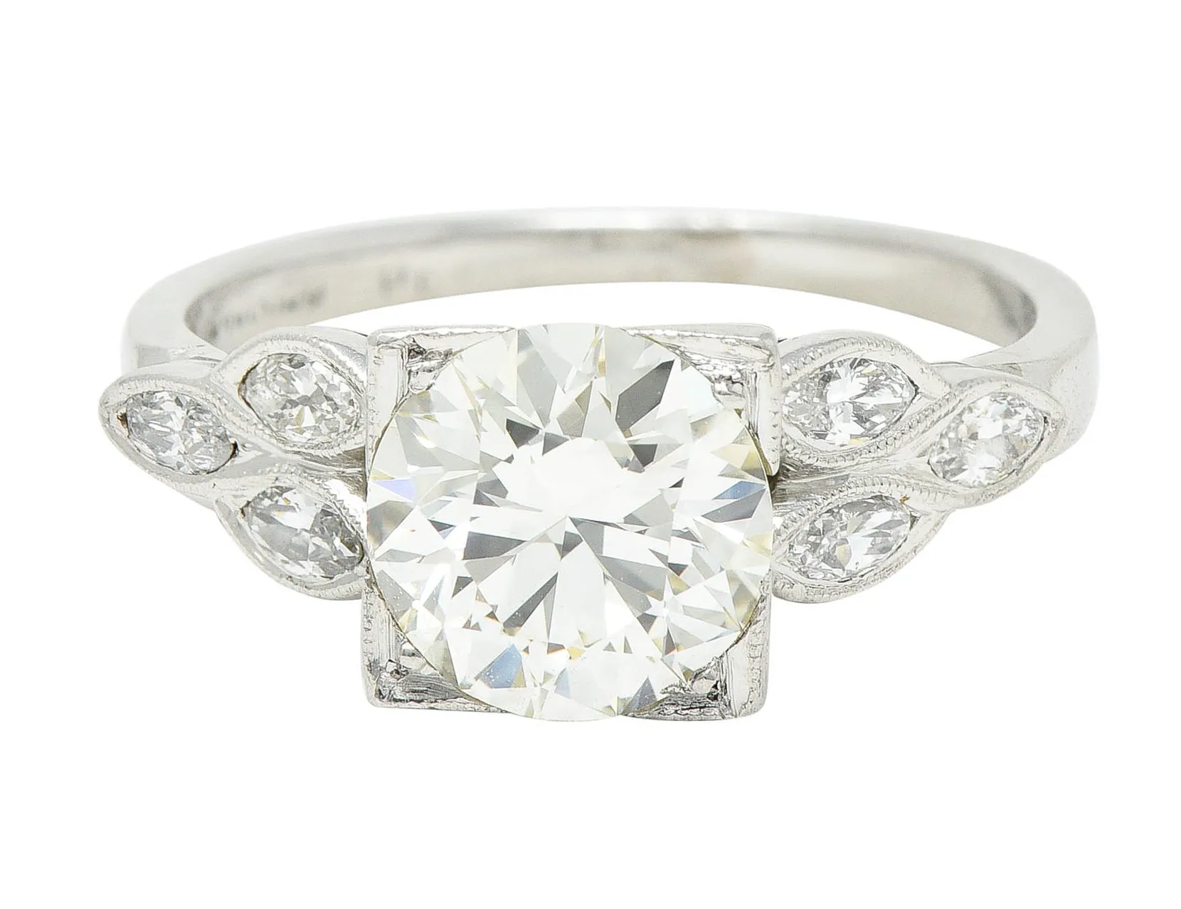 1950's Mid-Century 1.60 CTW Diamond Platinum Engagement Ring