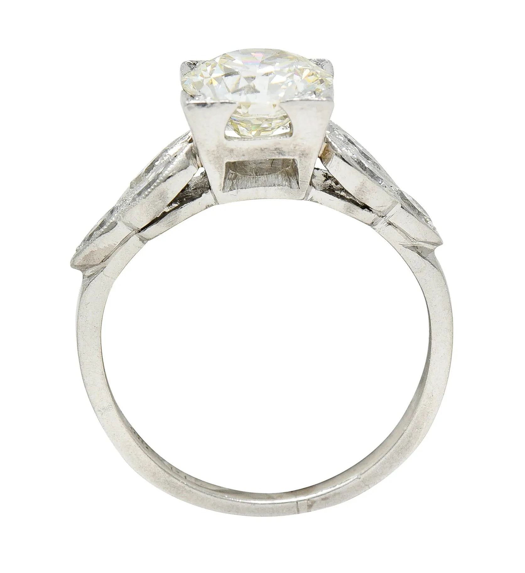 1950's Mid-Century 1.60 CTW Diamond Platinum Engagement Ring