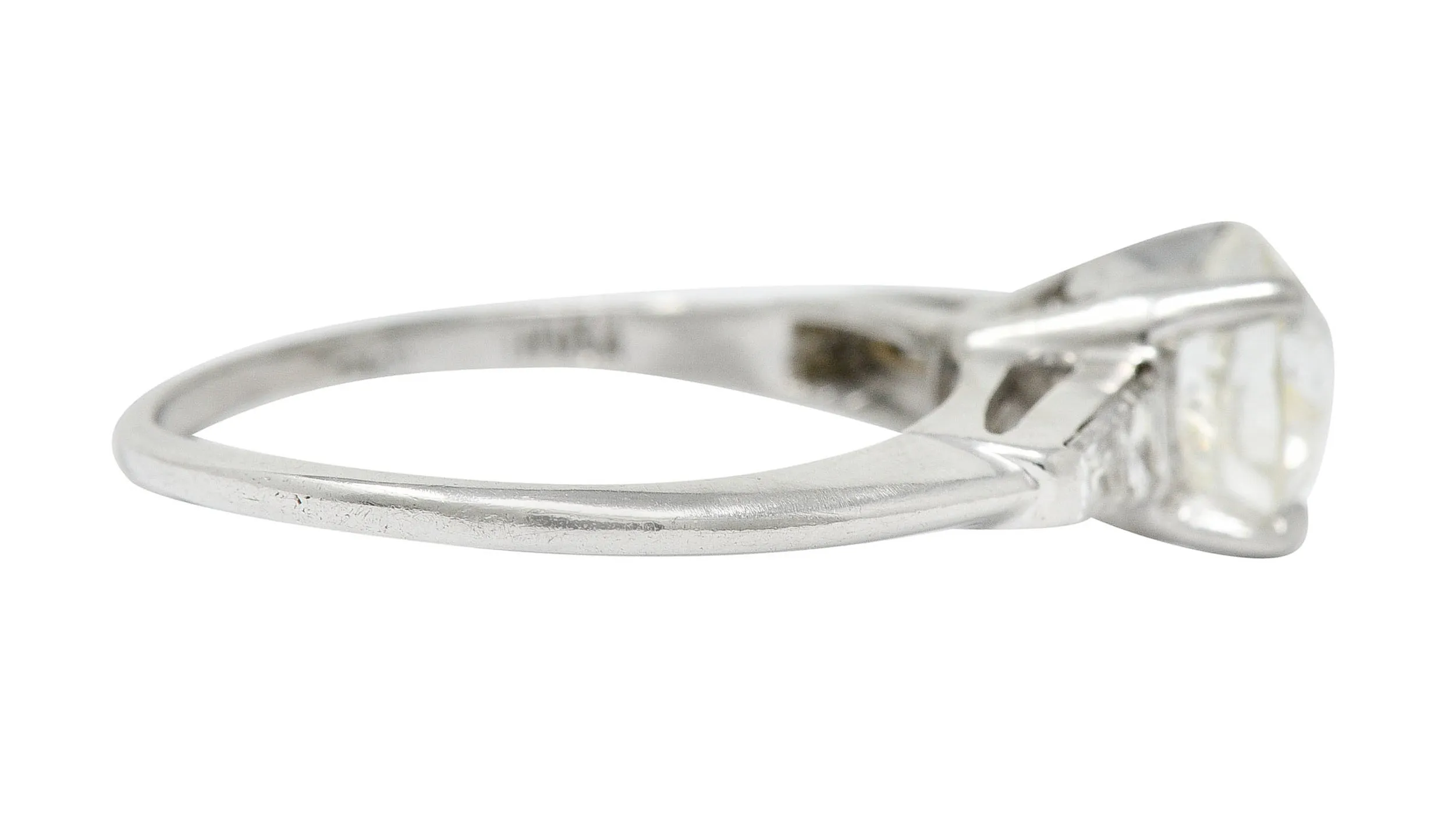 1950's Mid-Century 1.81 CTW Diamond Platinum Vintage Engagement Ring GIA