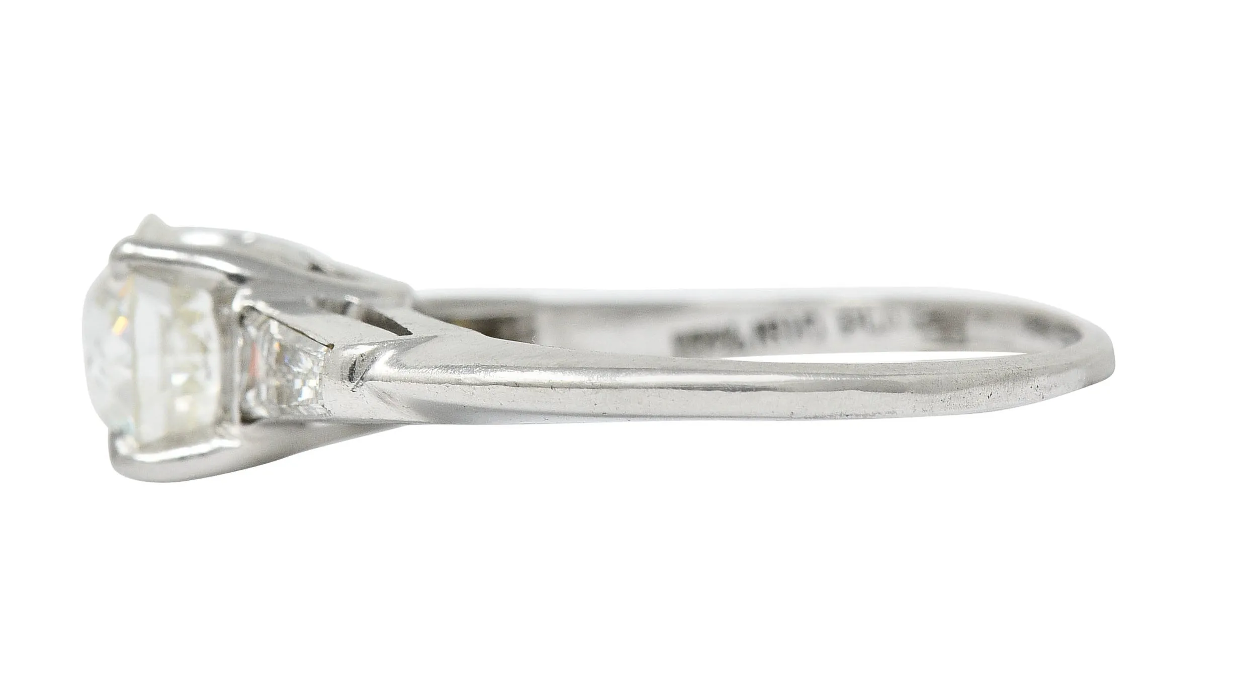 1950's Mid-Century 1.81 CTW Diamond Platinum Vintage Engagement Ring GIA