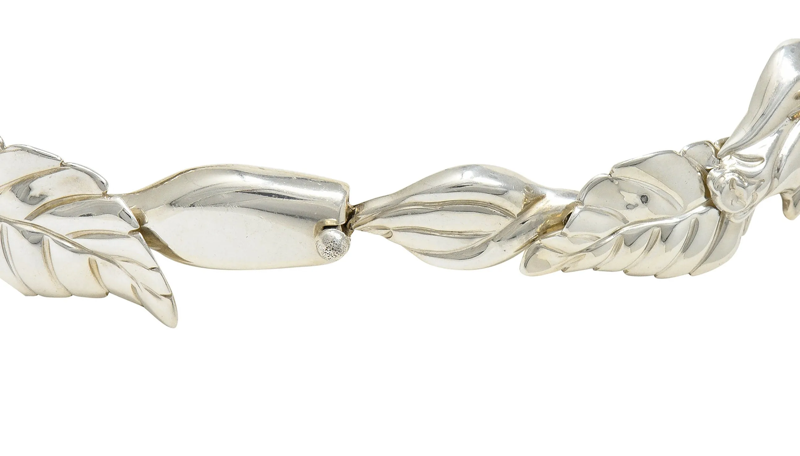 1980's Angela Cummings Tiffany & Co. Sterling Silver Flower Rose Collar Necklace