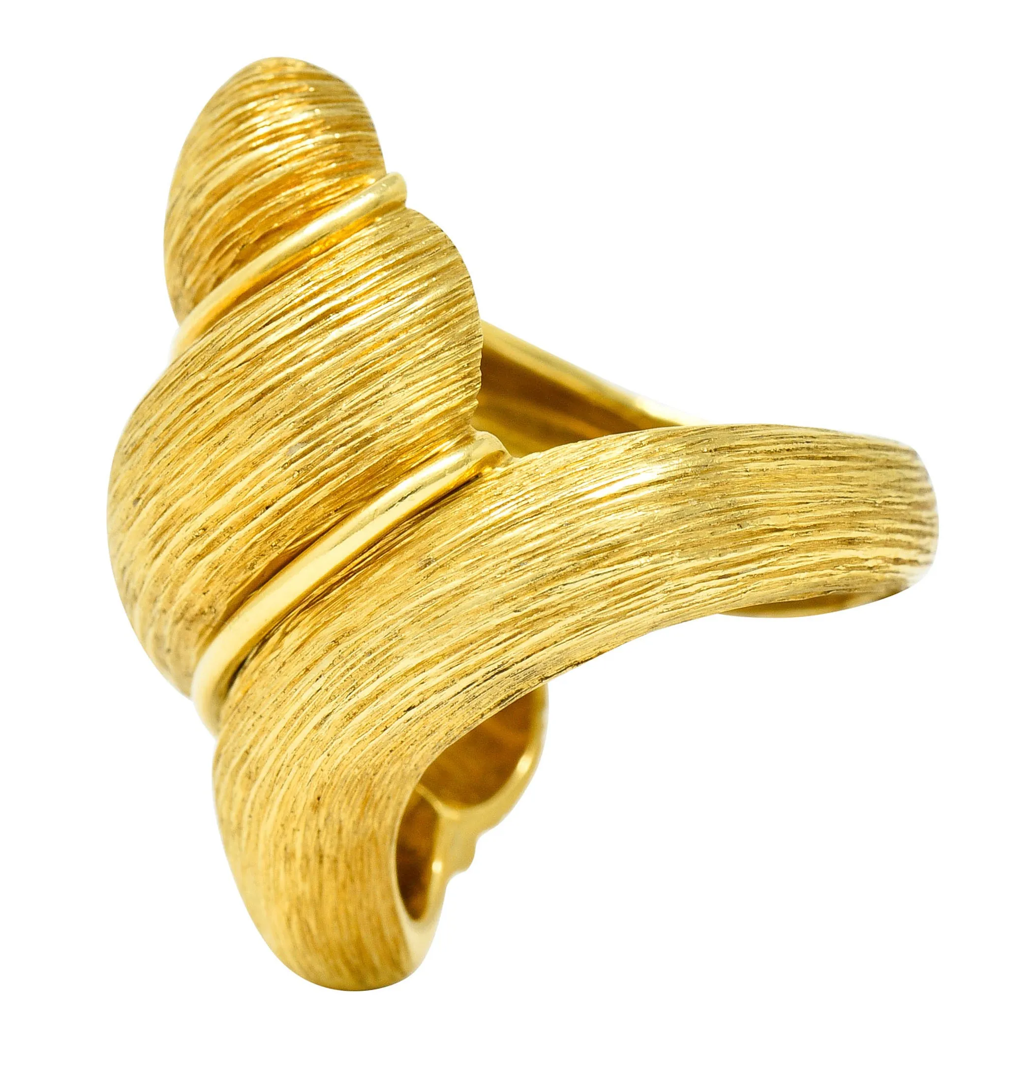 1980's Henry Dunay 18 Karat Yellow Gold Sabi Twist Statement Ring