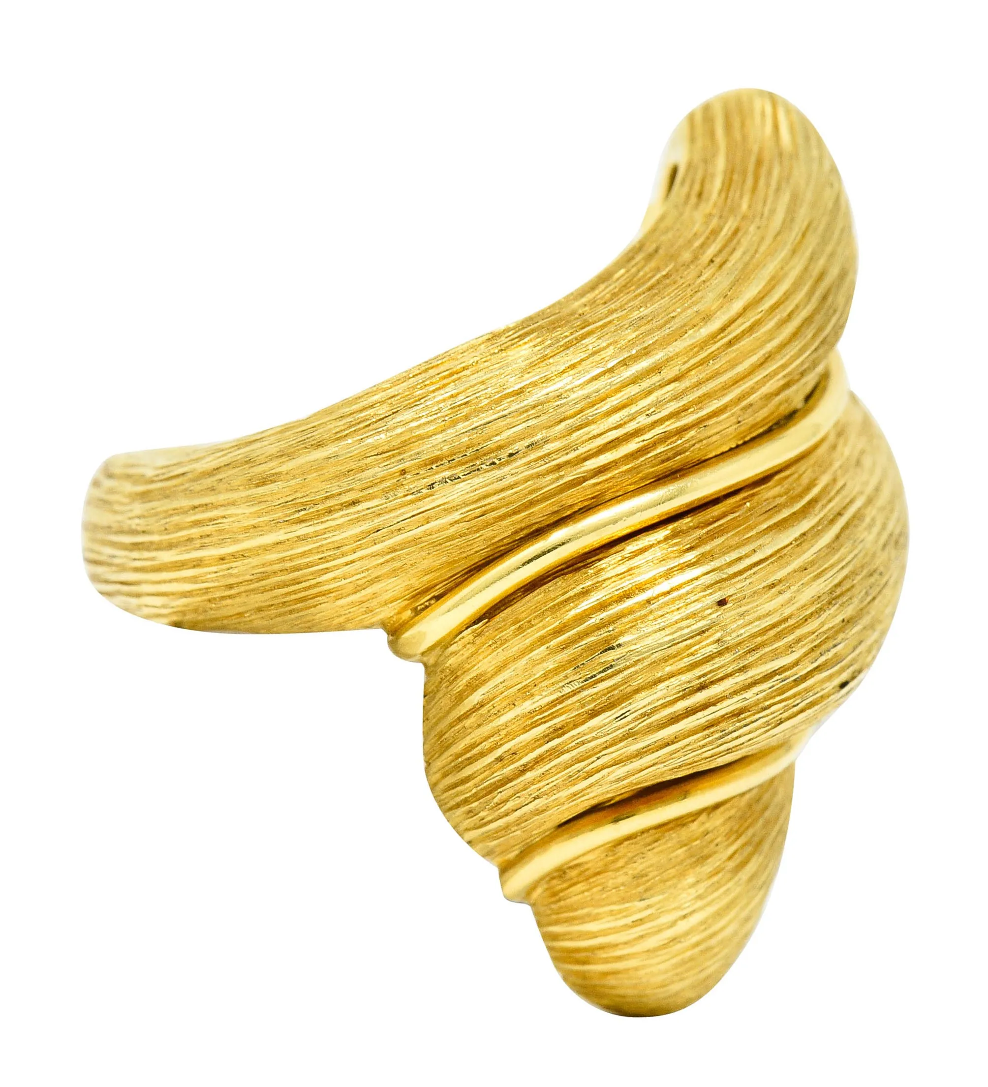 1980's Henry Dunay 18 Karat Yellow Gold Sabi Twist Statement Ring