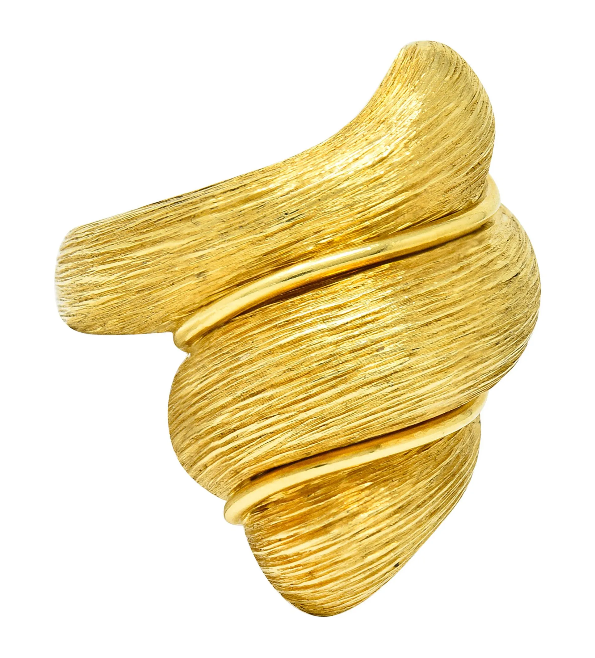 1980's Henry Dunay 18 Karat Yellow Gold Sabi Twist Statement Ring