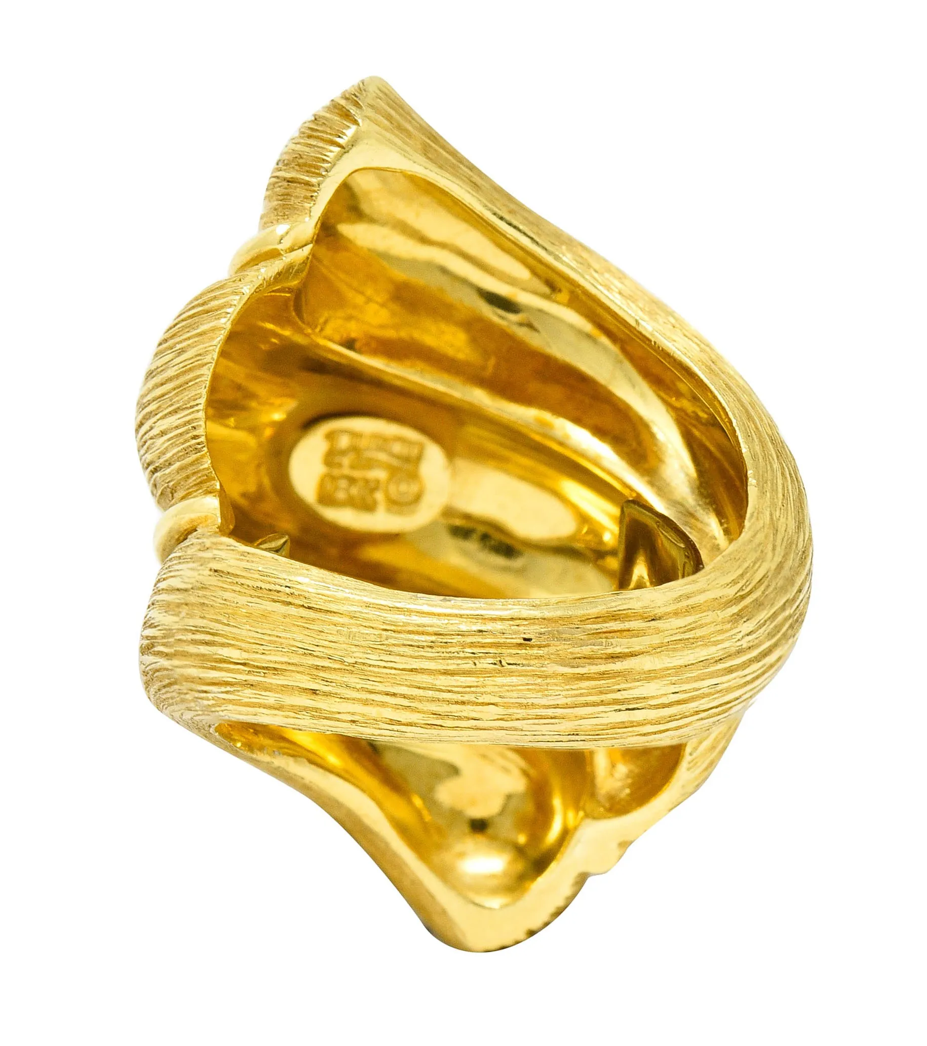 1980's Henry Dunay 18 Karat Yellow Gold Sabi Twist Statement Ring