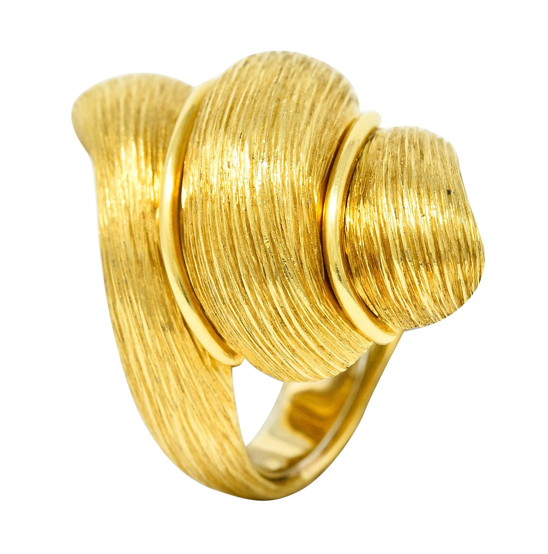 1980's Henry Dunay 18 Karat Yellow Gold Sabi Twist Statement Ring