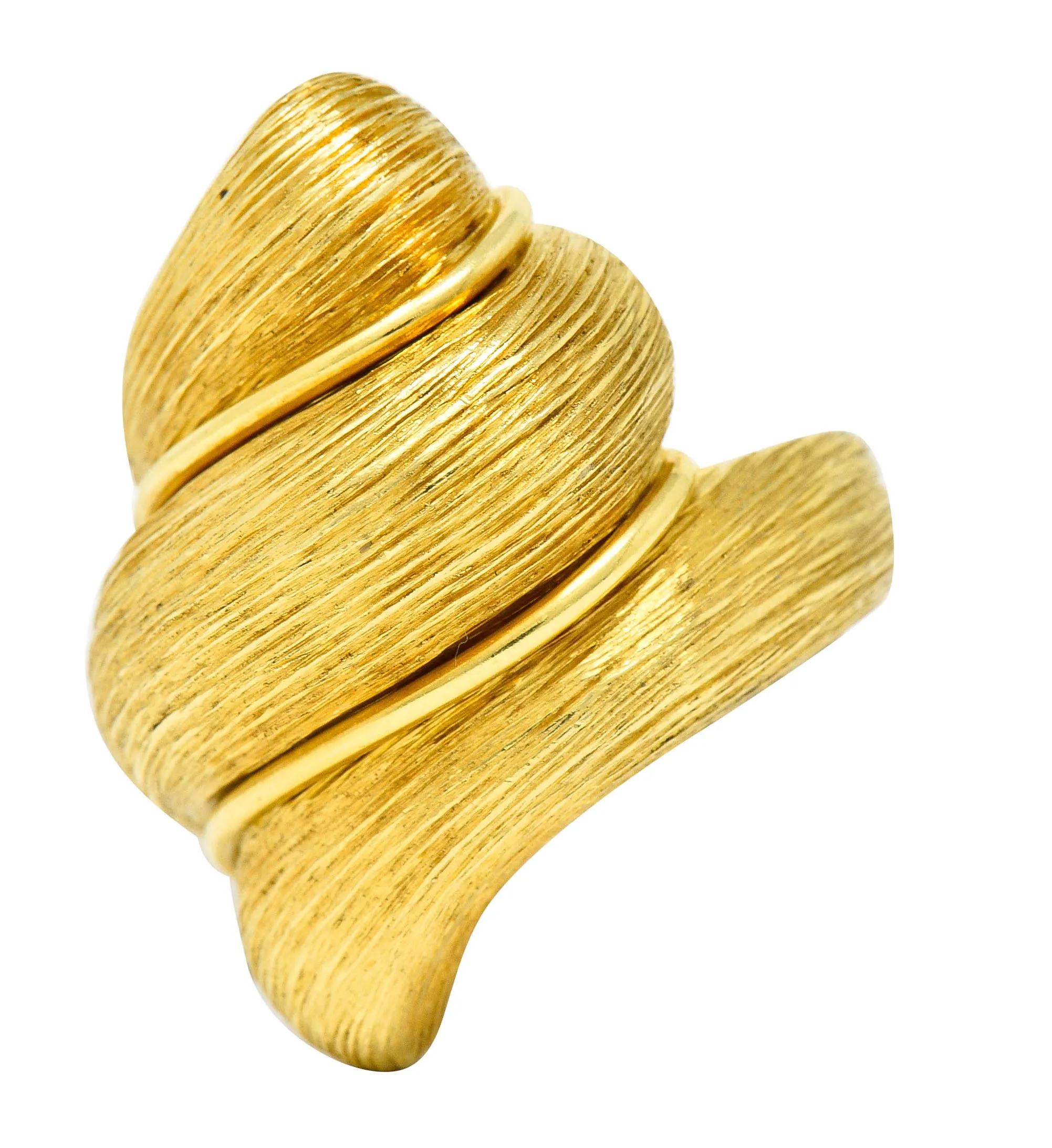 1980's Henry Dunay 18 Karat Yellow Gold Sabi Twist Statement Ring