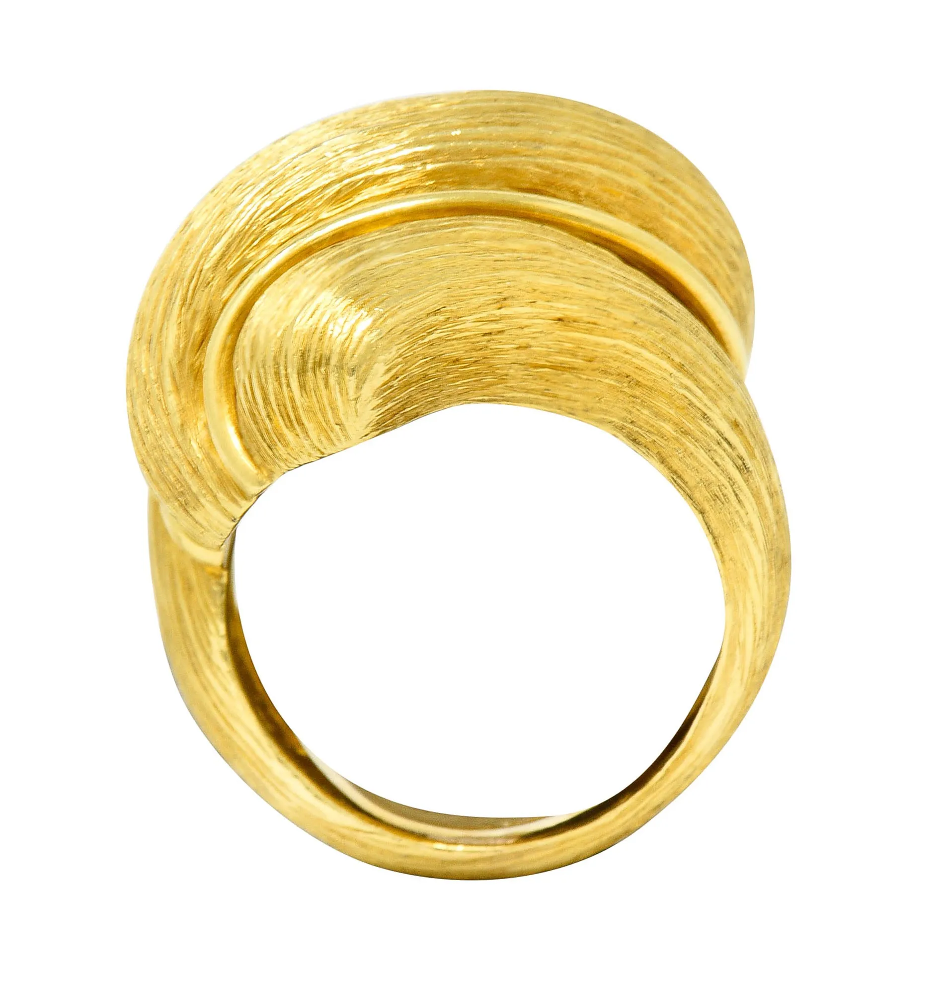 1980's Henry Dunay 18 Karat Yellow Gold Sabi Twist Statement Ring