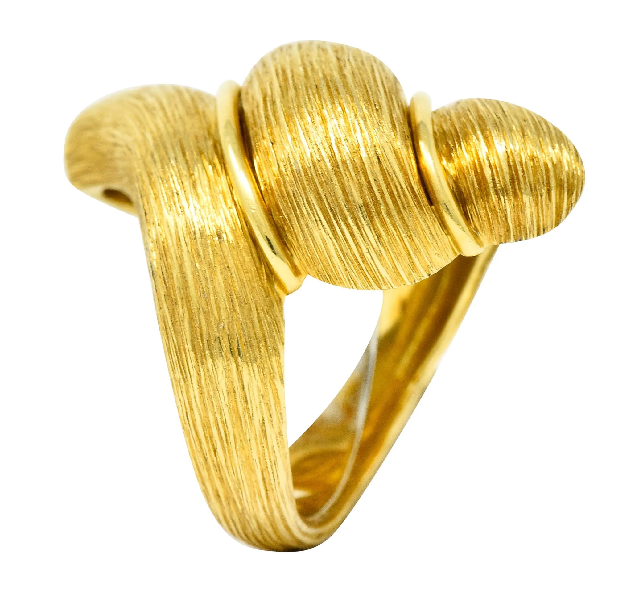 1980's Henry Dunay 18 Karat Yellow Gold Sabi Twist Statement Ring