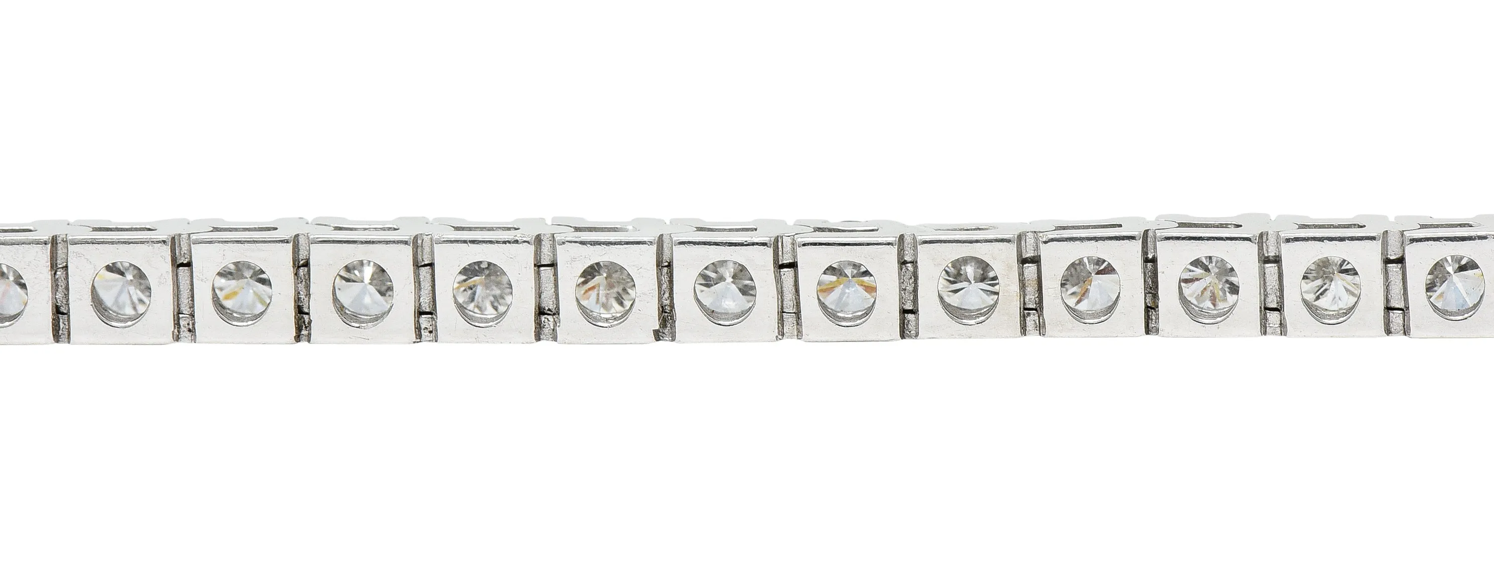 1980's Vintage 5.00 CTW Diamond 14 Karat White Gold Tennis Bracelet