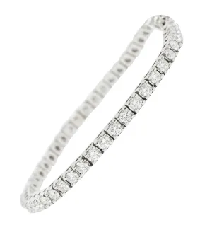 1980's Vintage 5.00 CTW Diamond 14 Karat White Gold Tennis Bracelet