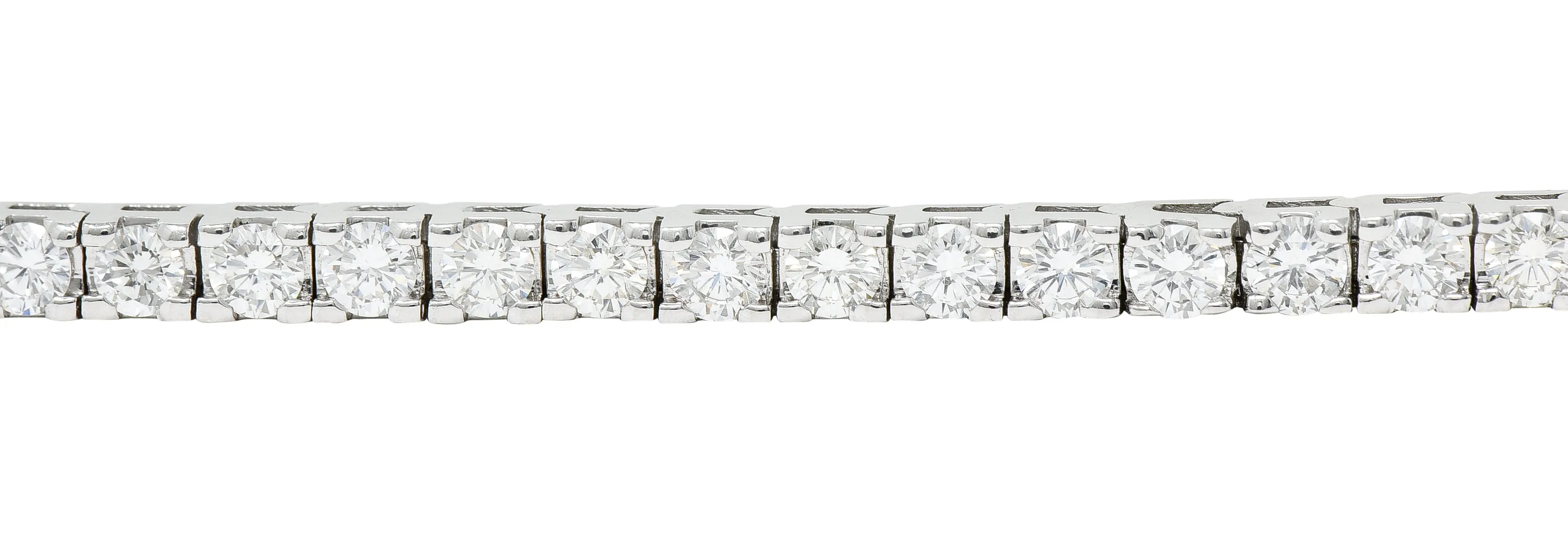 1980's Vintage 5.00 CTW Diamond 14 Karat White Gold Tennis Bracelet