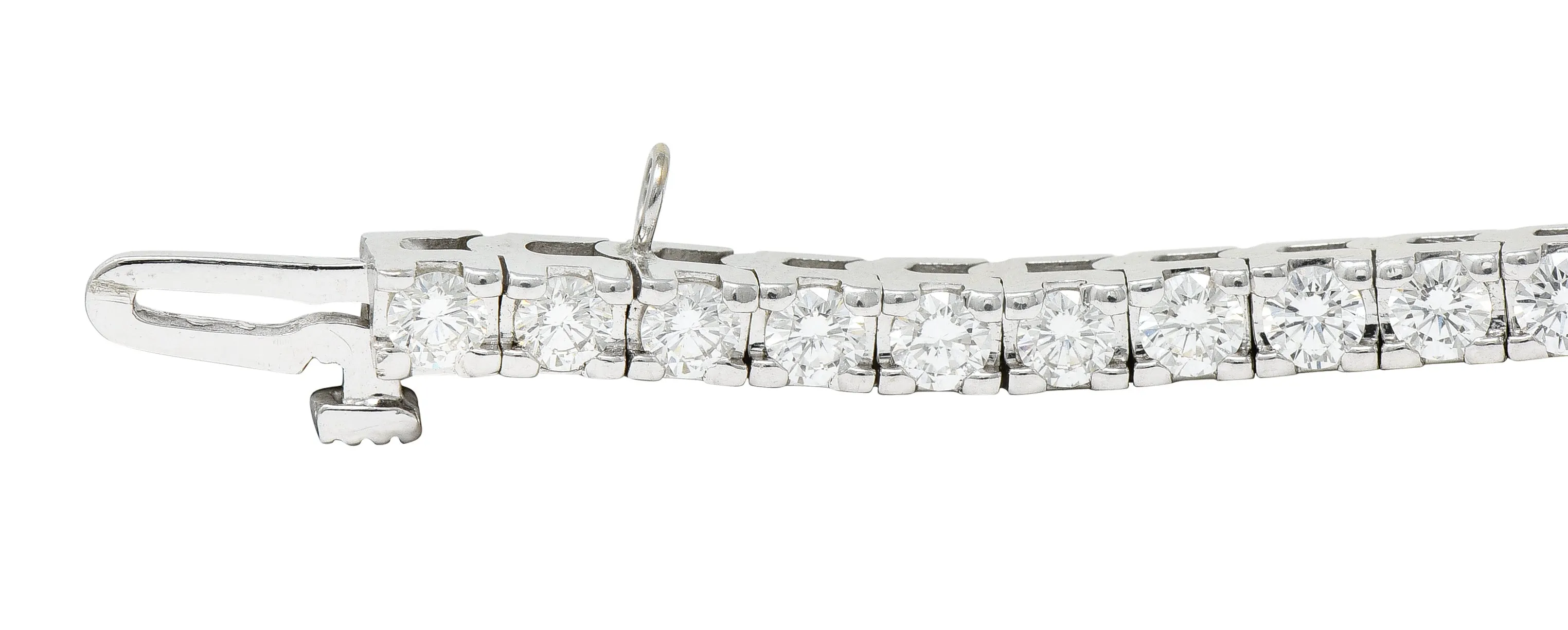 1980's Vintage 5.00 CTW Diamond 14 Karat White Gold Tennis Bracelet