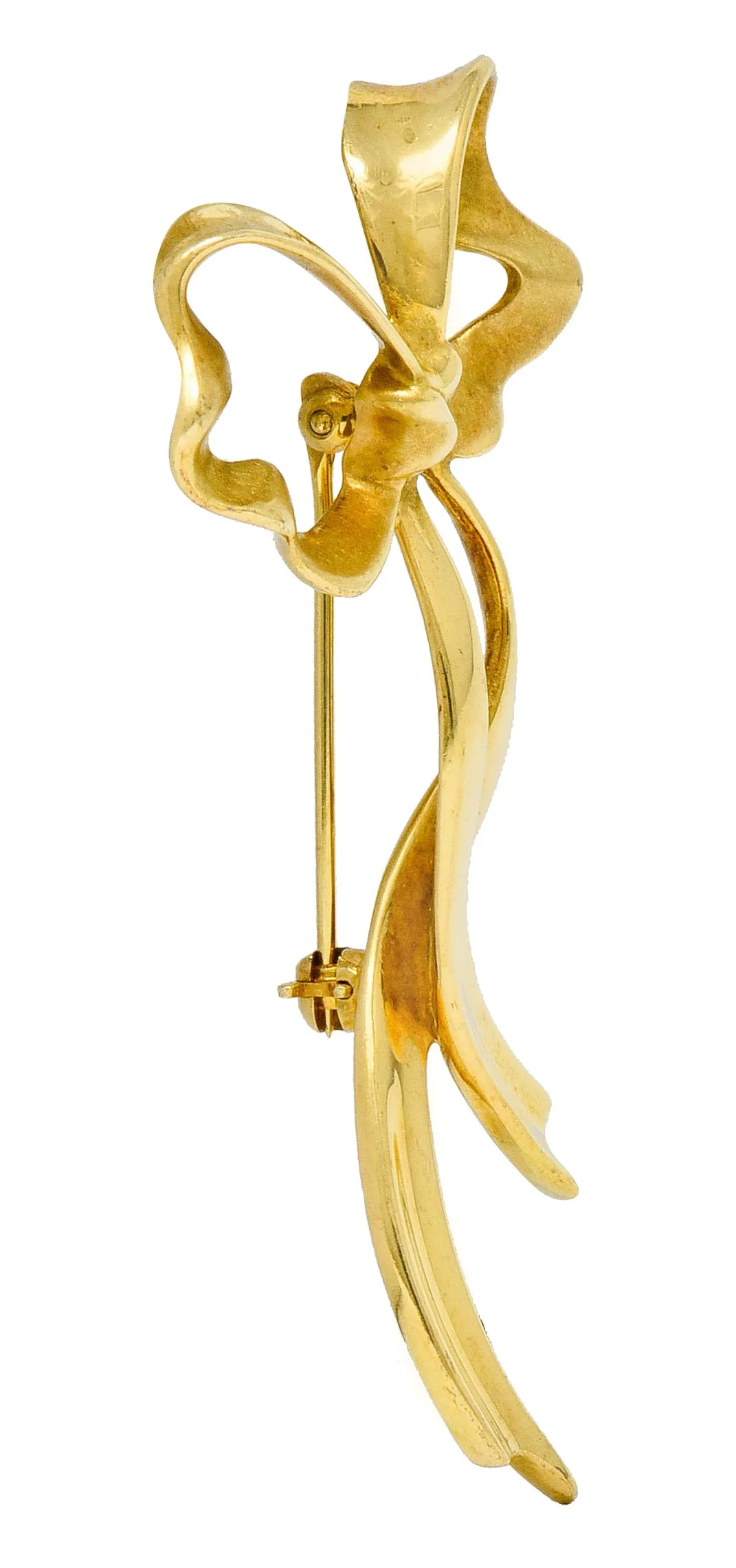 1985 Tiffany & Co. Vintage 18 Karat Gold Ribboned Bow Brooch