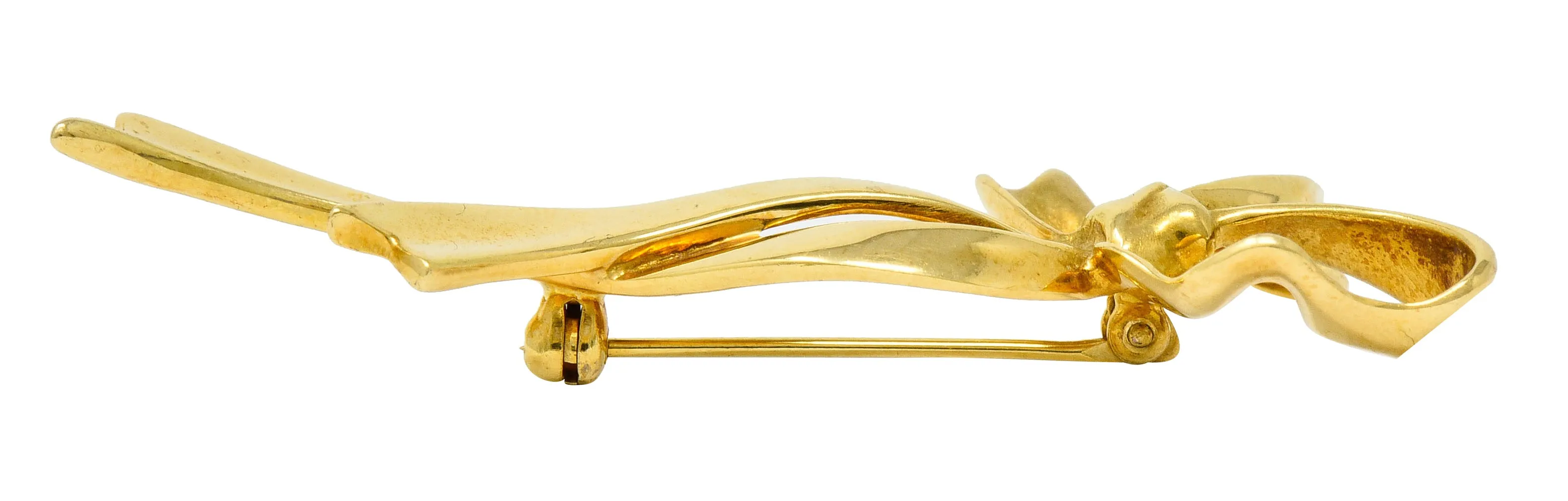 1985 Tiffany & Co. Vintage 18 Karat Gold Ribboned Bow Brooch