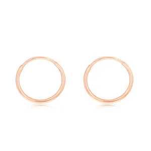 9ct Rose Gold Plain 10mm Sleeper Earrings