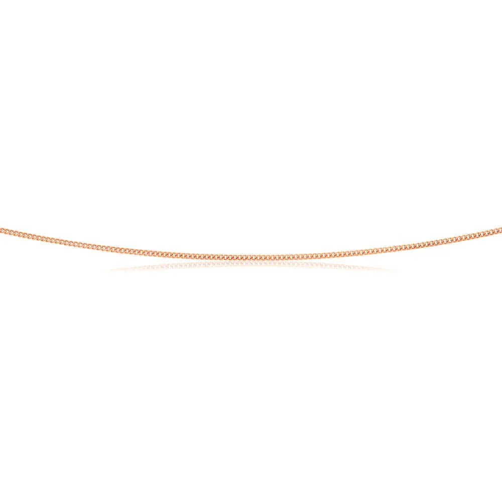 9ct Rose Gold Silver Filled 70cm Curb Chain