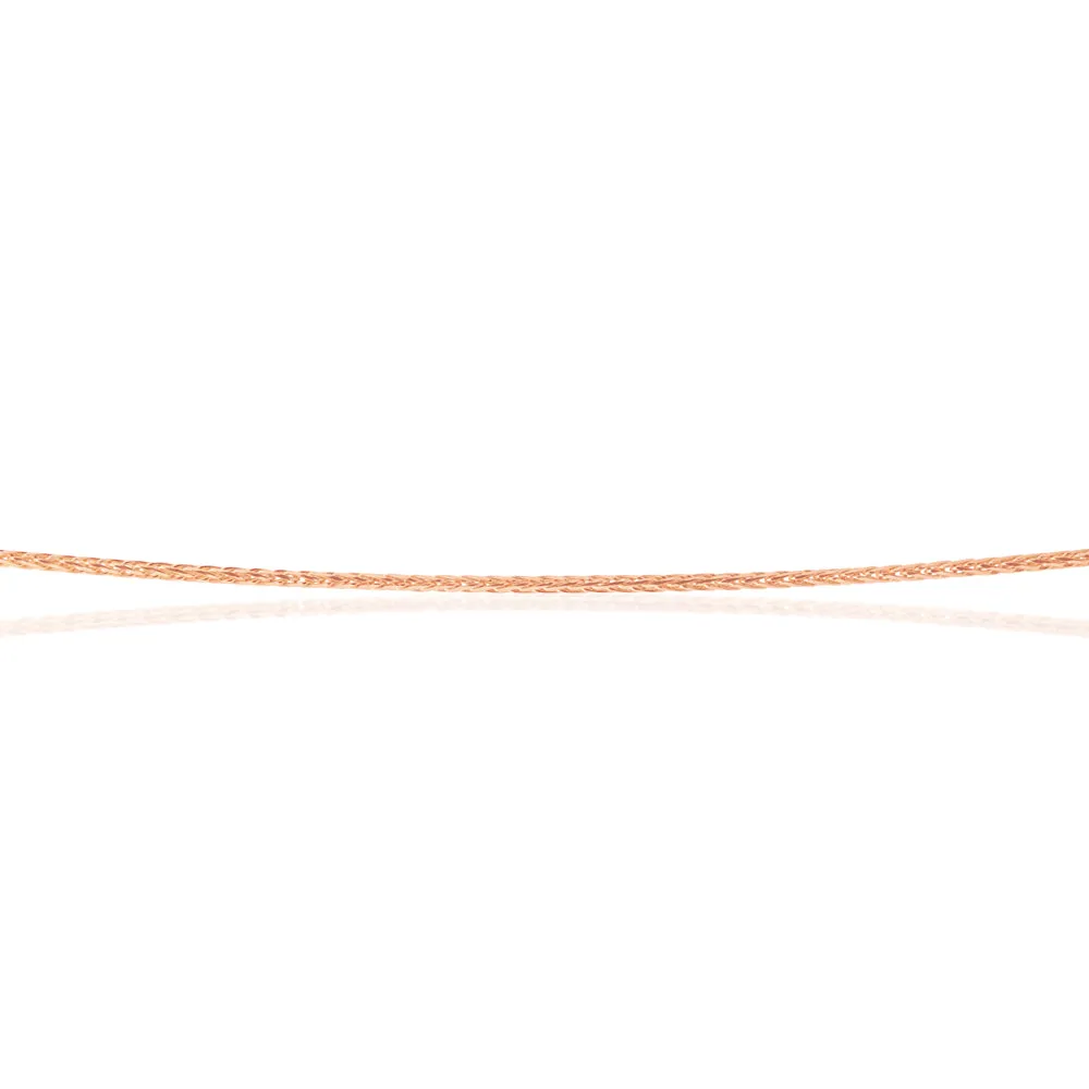 9ct Rose Gold Wheat link Extender 47cm Chain 20gauge
