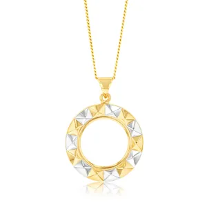 9ct Yellow And White Gold Geometric Pattern Circle Of Life Pendant