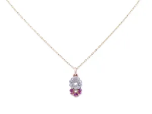 Antique Ruby and Diamond Pendant in 18K Gold