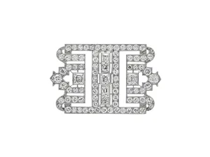 Art Deco Diamond Brooch in Platinum