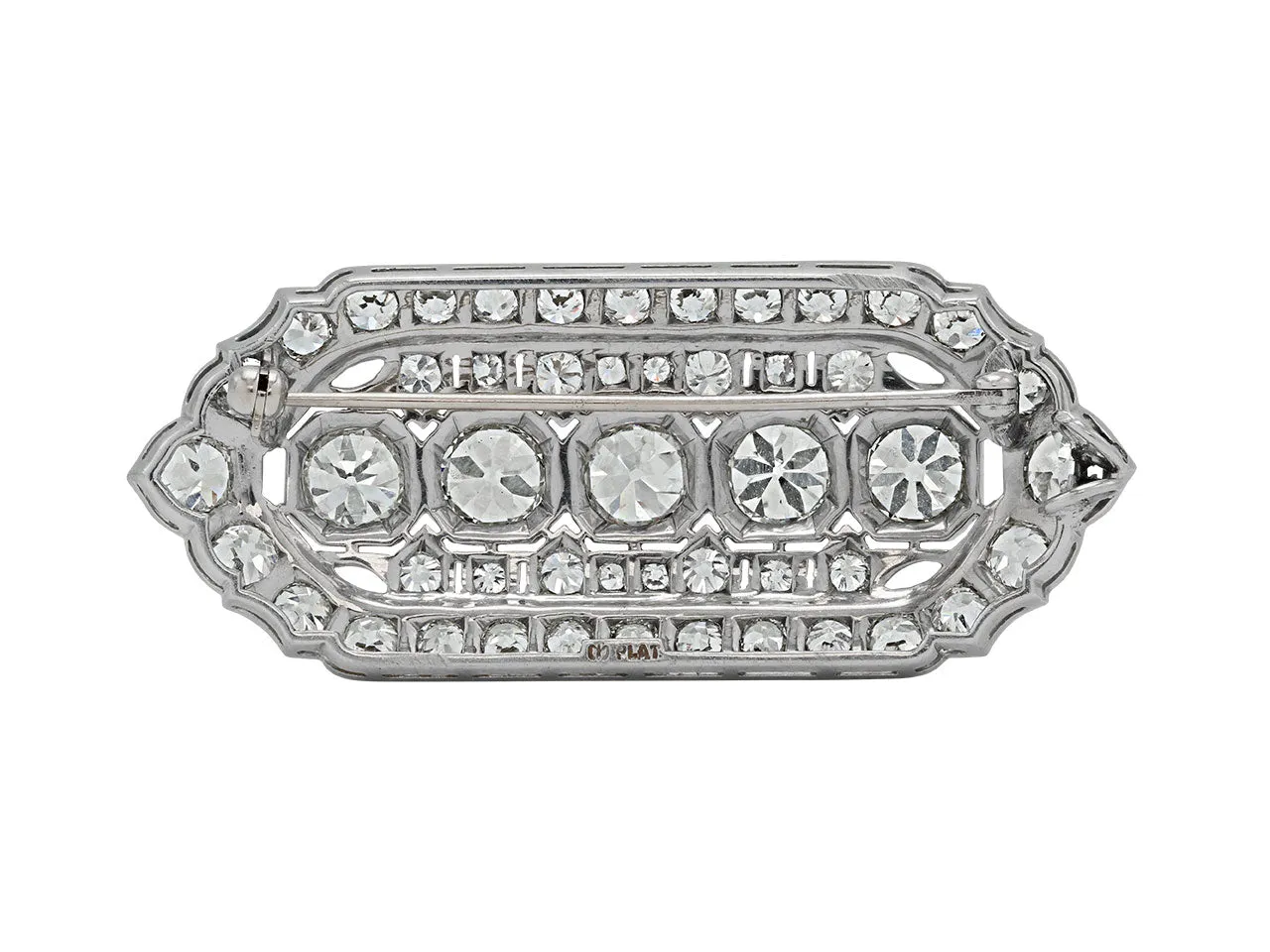 Art Deco Diamond Brooch/Pendant in Platinum
