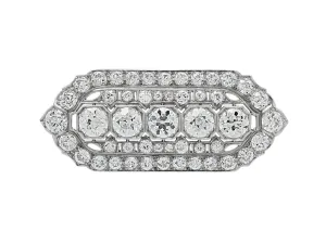 Art Deco Diamond Brooch/Pendant in Platinum