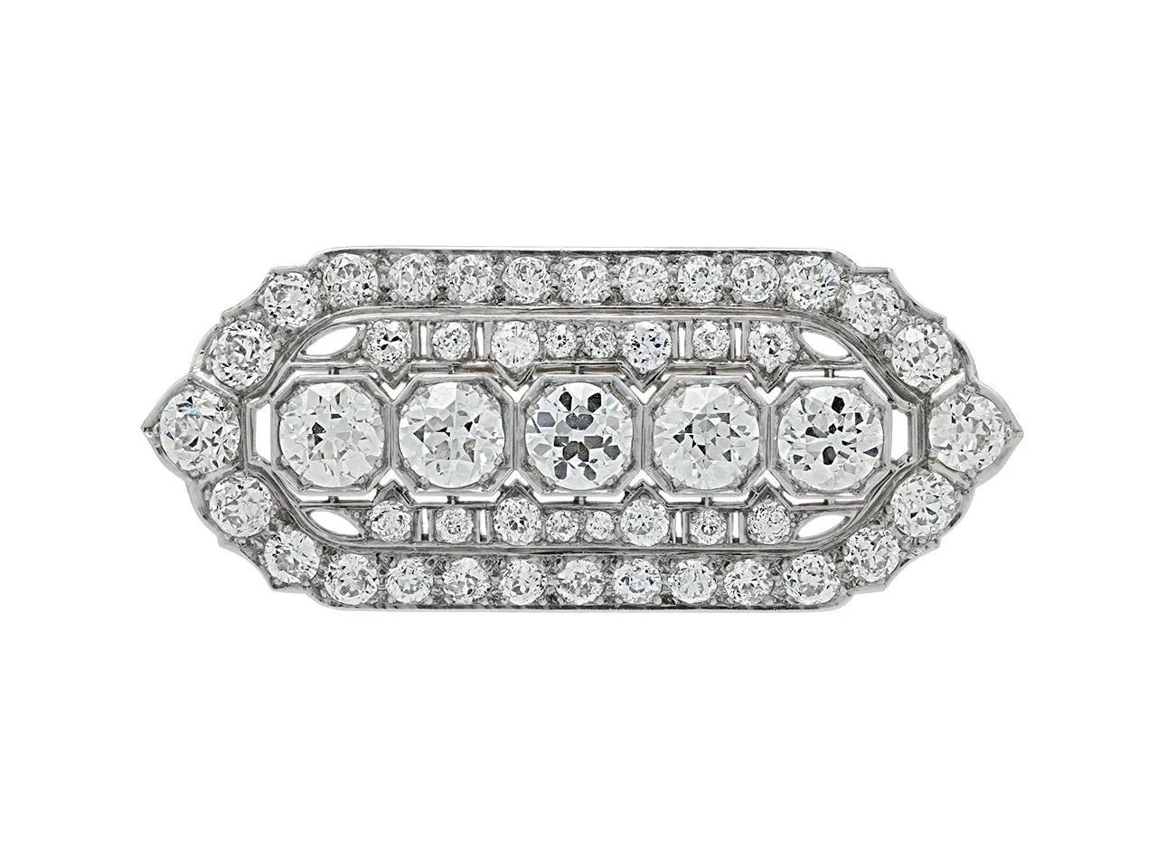 Art Deco Diamond Brooch/Pendant in Platinum
