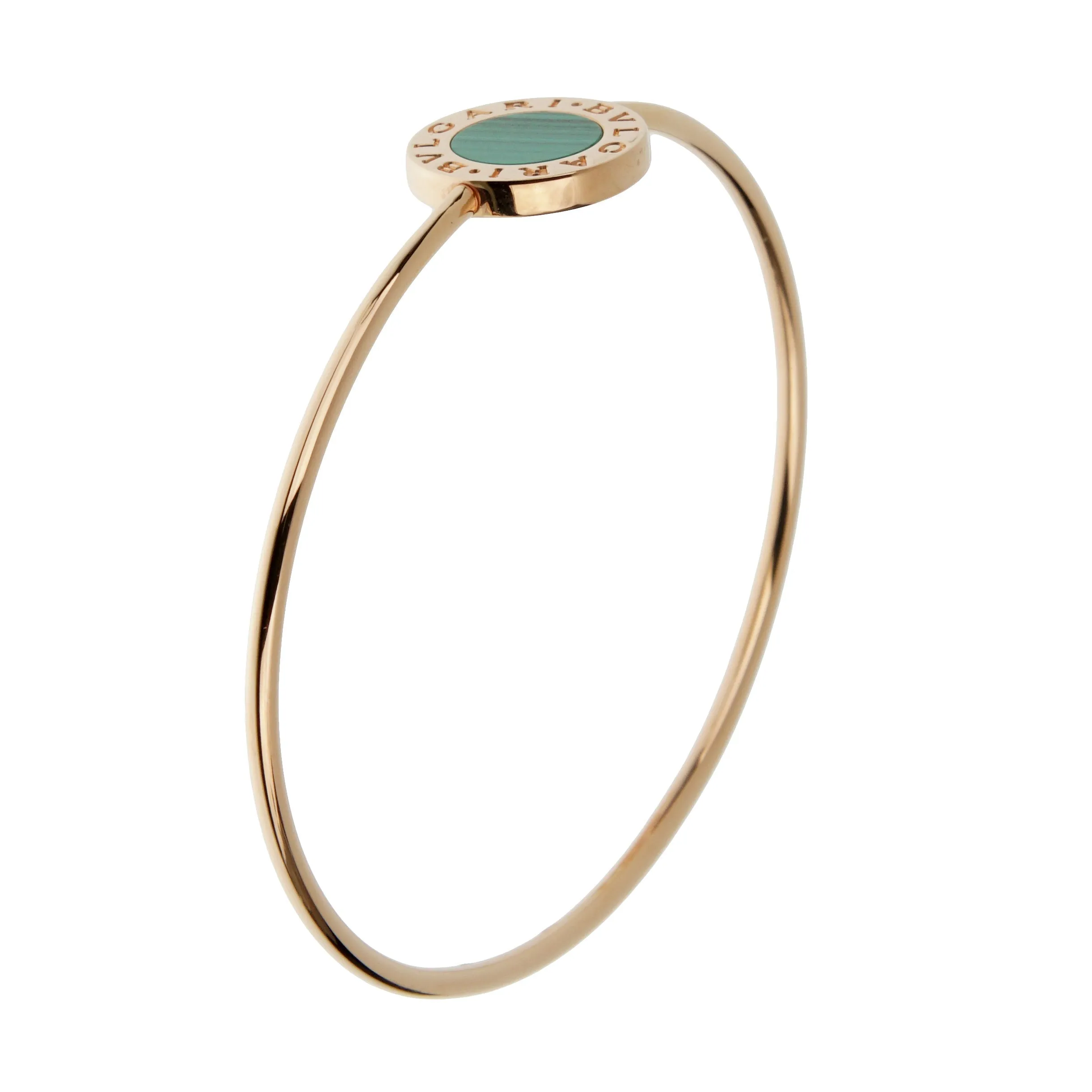 Bvlgari Bvlgari Malachite Rose Gold Medium Bangle Bracelet