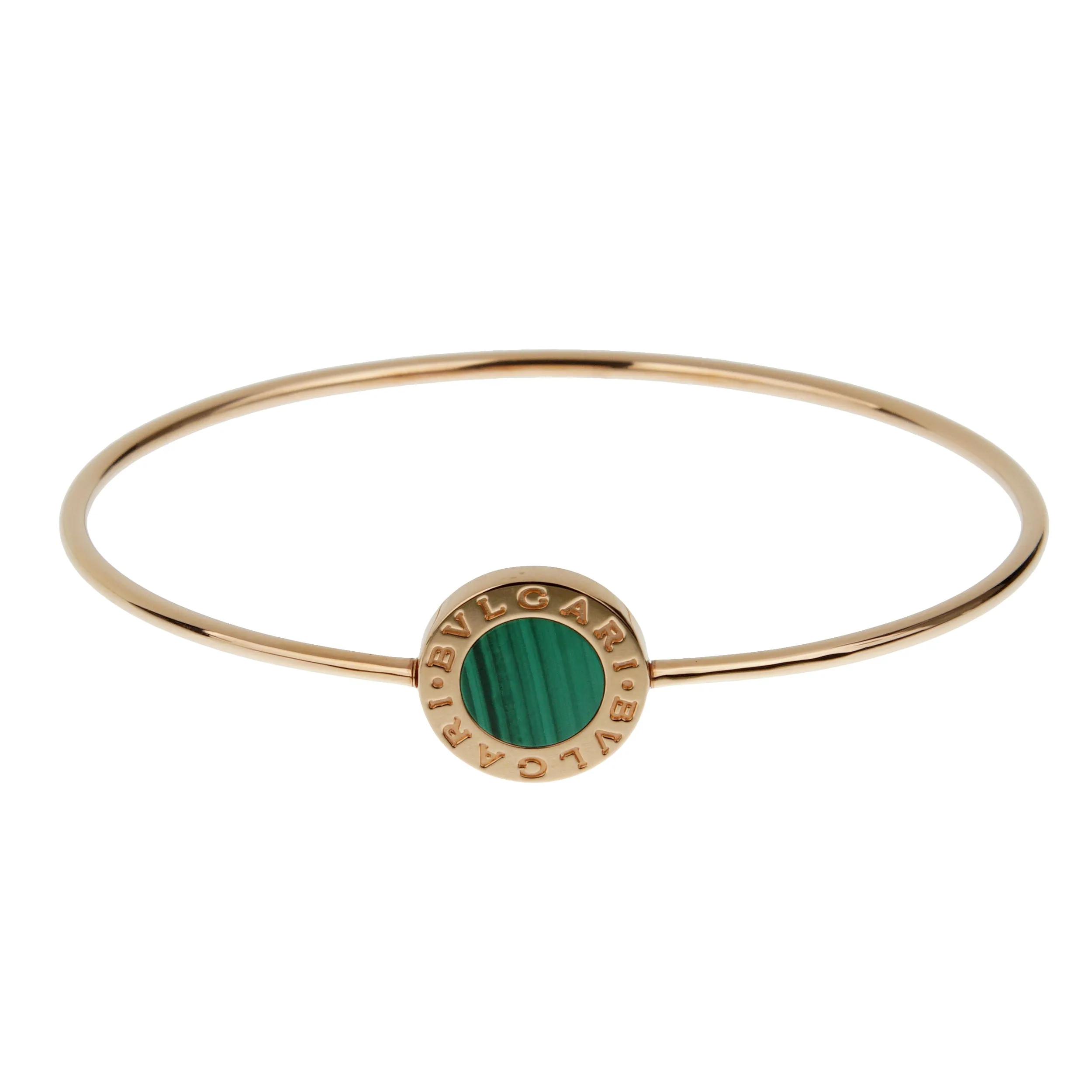 Bvlgari Bvlgari Malachite Rose Gold Medium Bangle Bracelet