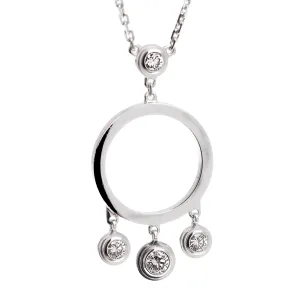 Cartier Diamants Legers 18k White Gold Diamond Pendant Necklace