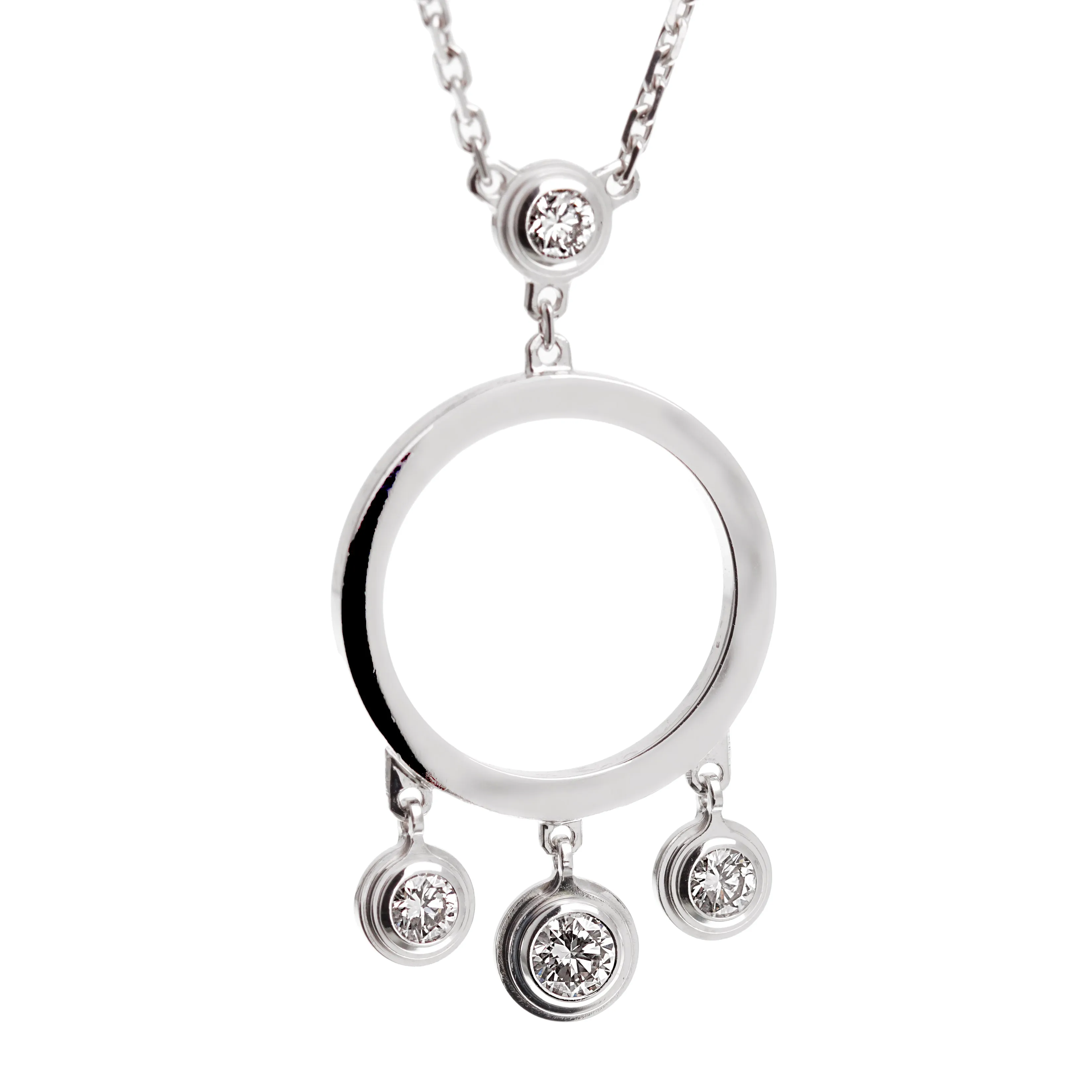 Cartier Diamants Legers 18k White Gold Diamond Pendant Necklace
