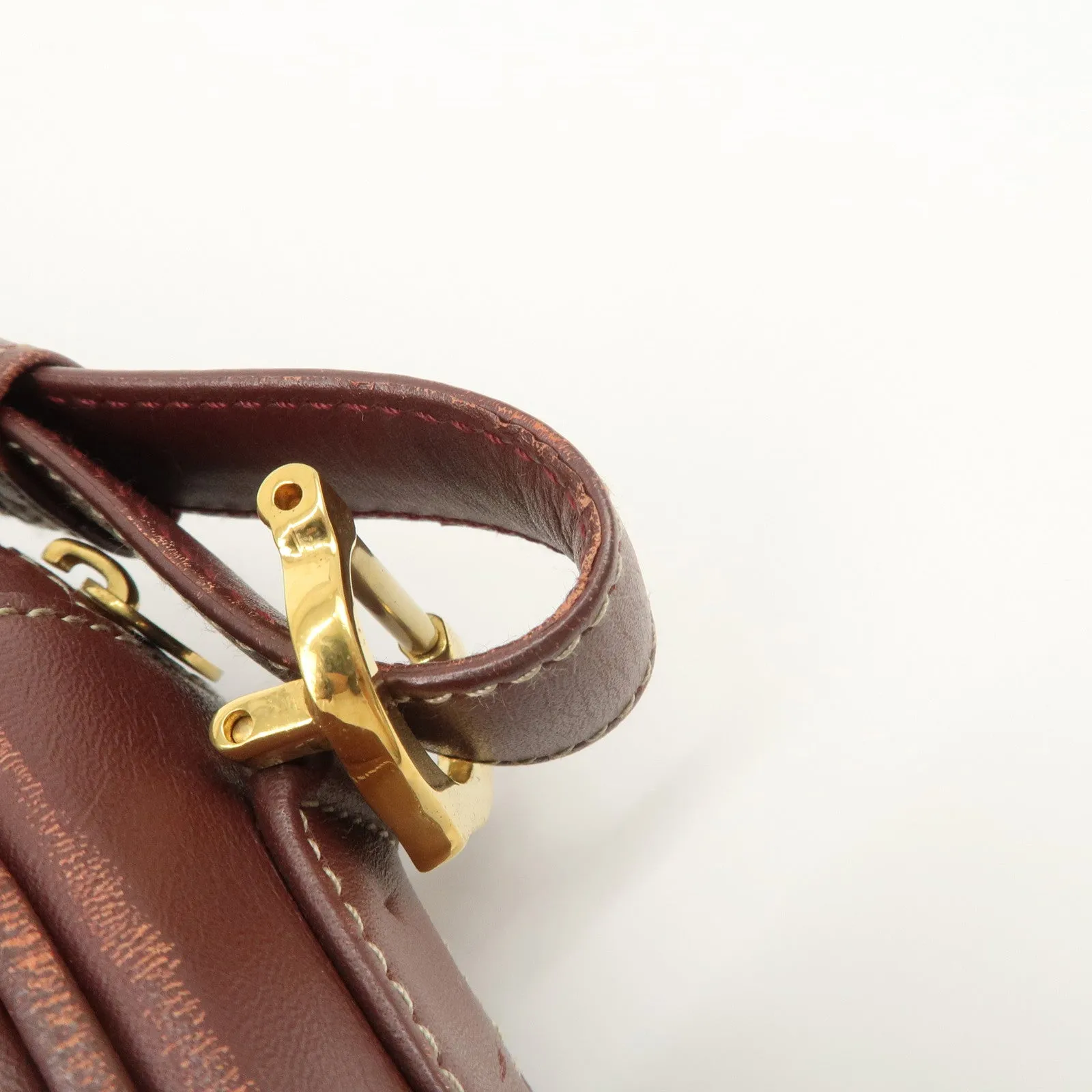 Cartier Must de Cartier Calf Leather Shoulder Bag Burgundy Gold HDW